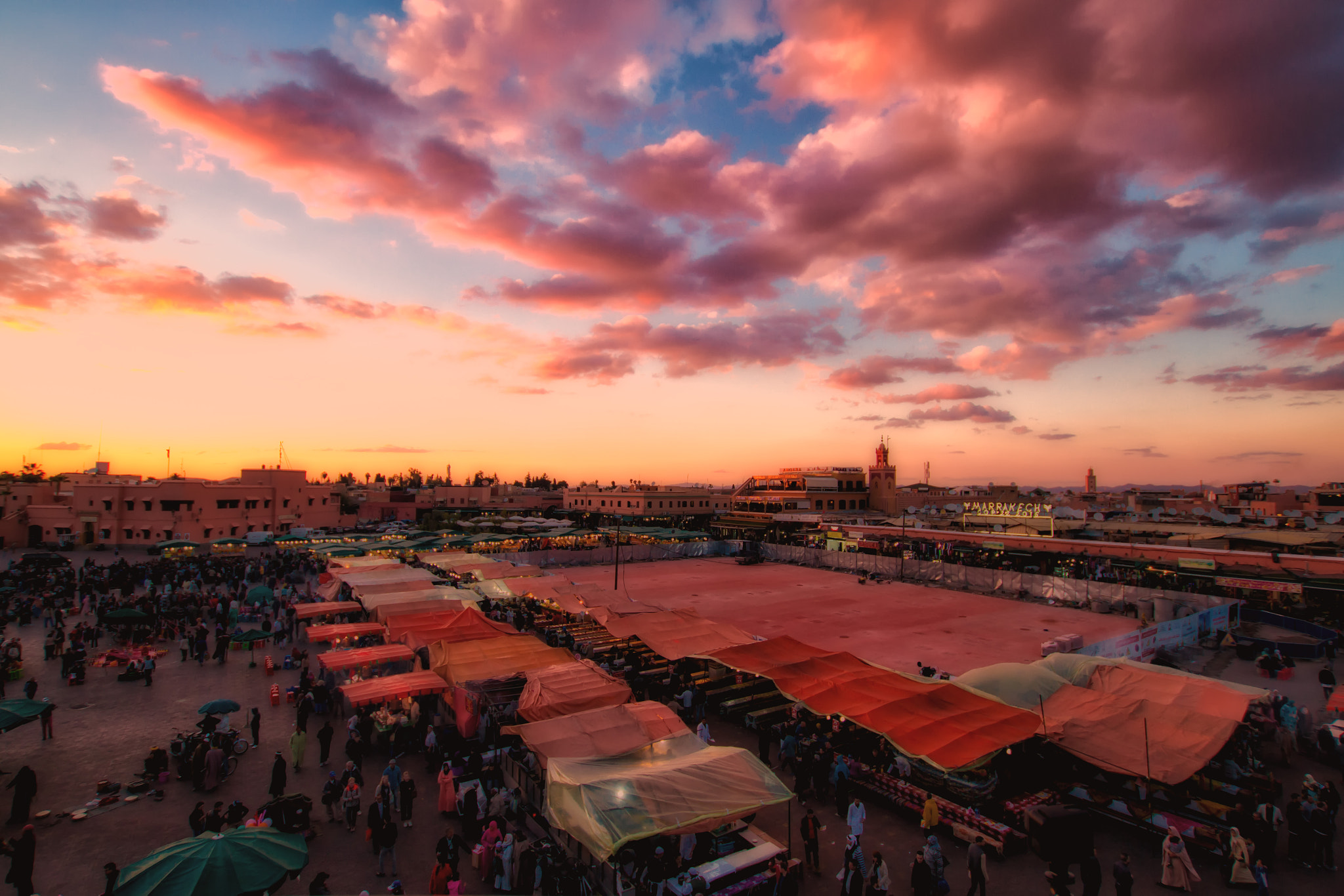 Sigma 10-20mm F3.5 EX DC HSM sample photo. Sunset on the jemaa em-fnaa photography