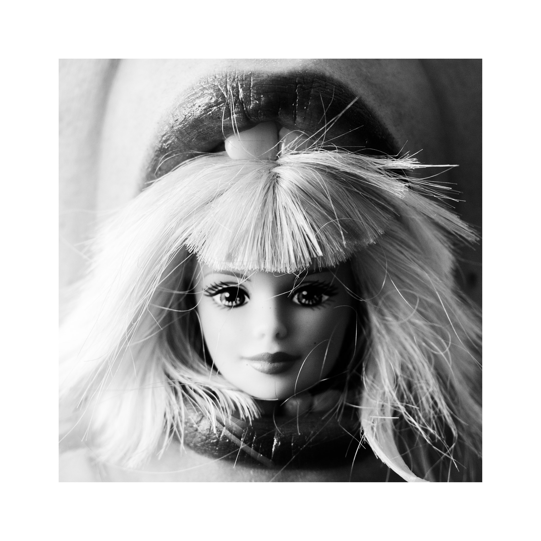 Olympus PEN-F + Olympus M.Zuiko Digital ED 60mm F2.8 Macro sample photo. “barbie, a portrait in the mouth.” photography