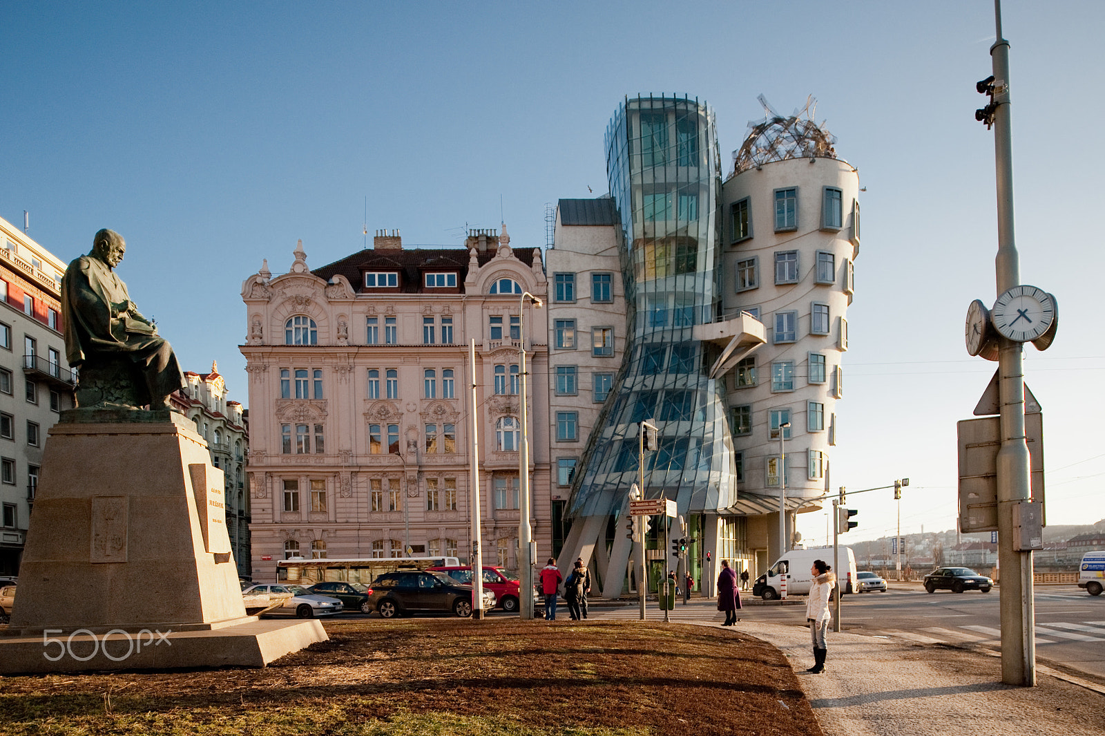 Nikon D700 + Nikon PC-E Nikkor 24mm F3.5D ED Tilt-Shift sample photo. Dancing house photography