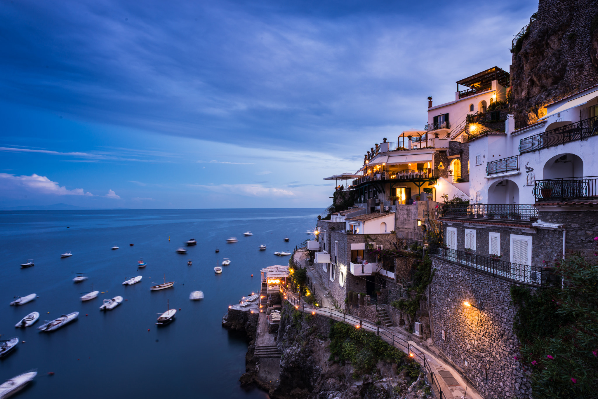 Nikon AF Nikkor 20mm F2.8D sample photo. Praiano nights photography