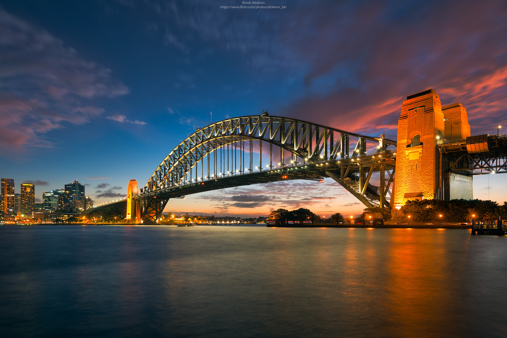 Nikon AF-S Nikkor 16-35mm F4G ED VR sample photo. Harbour bridge with saturated sky photography