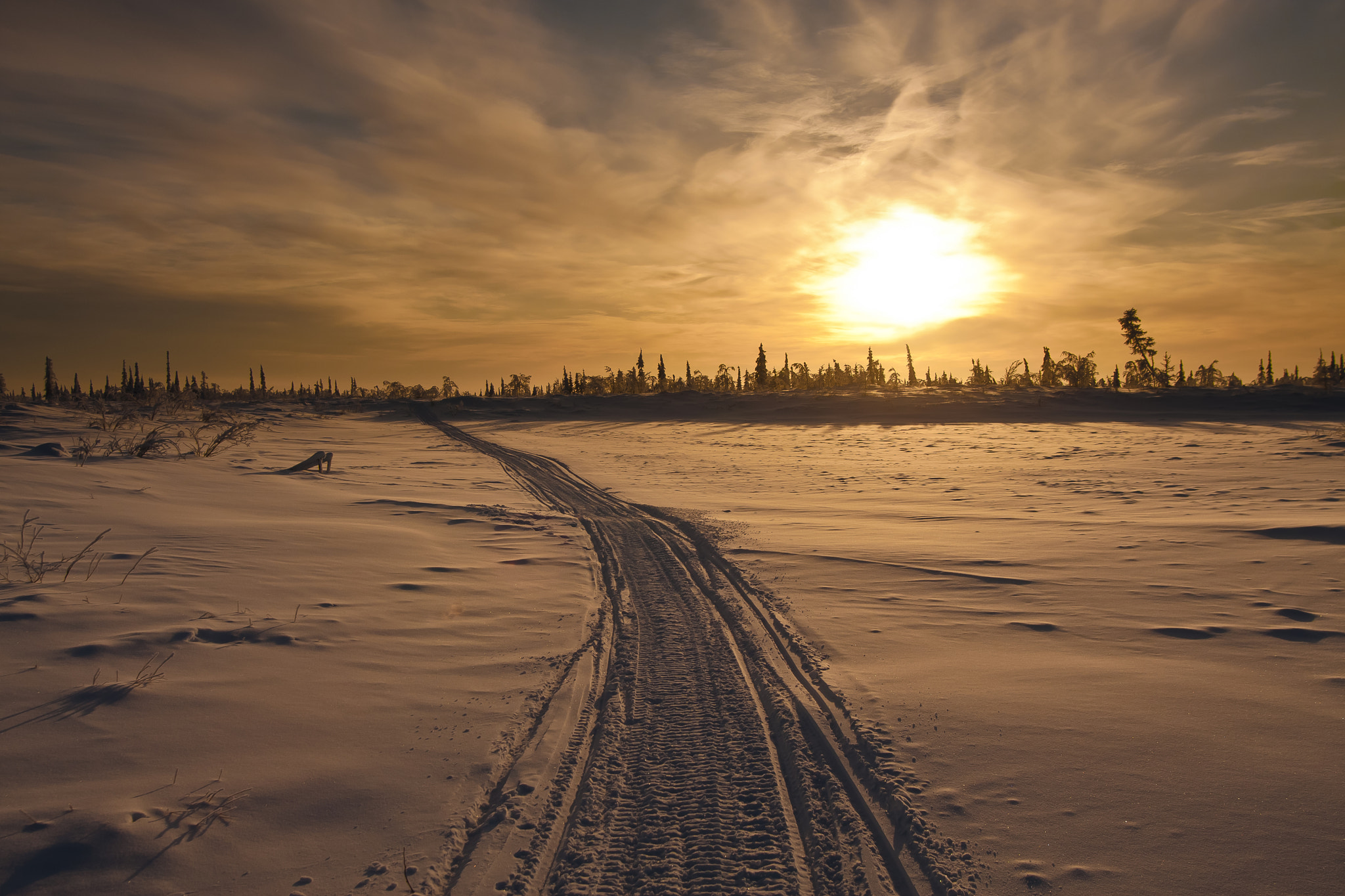 Canon EOS 40D + Sigma 20mm EX f/1.8 sample photo. Winter track photography