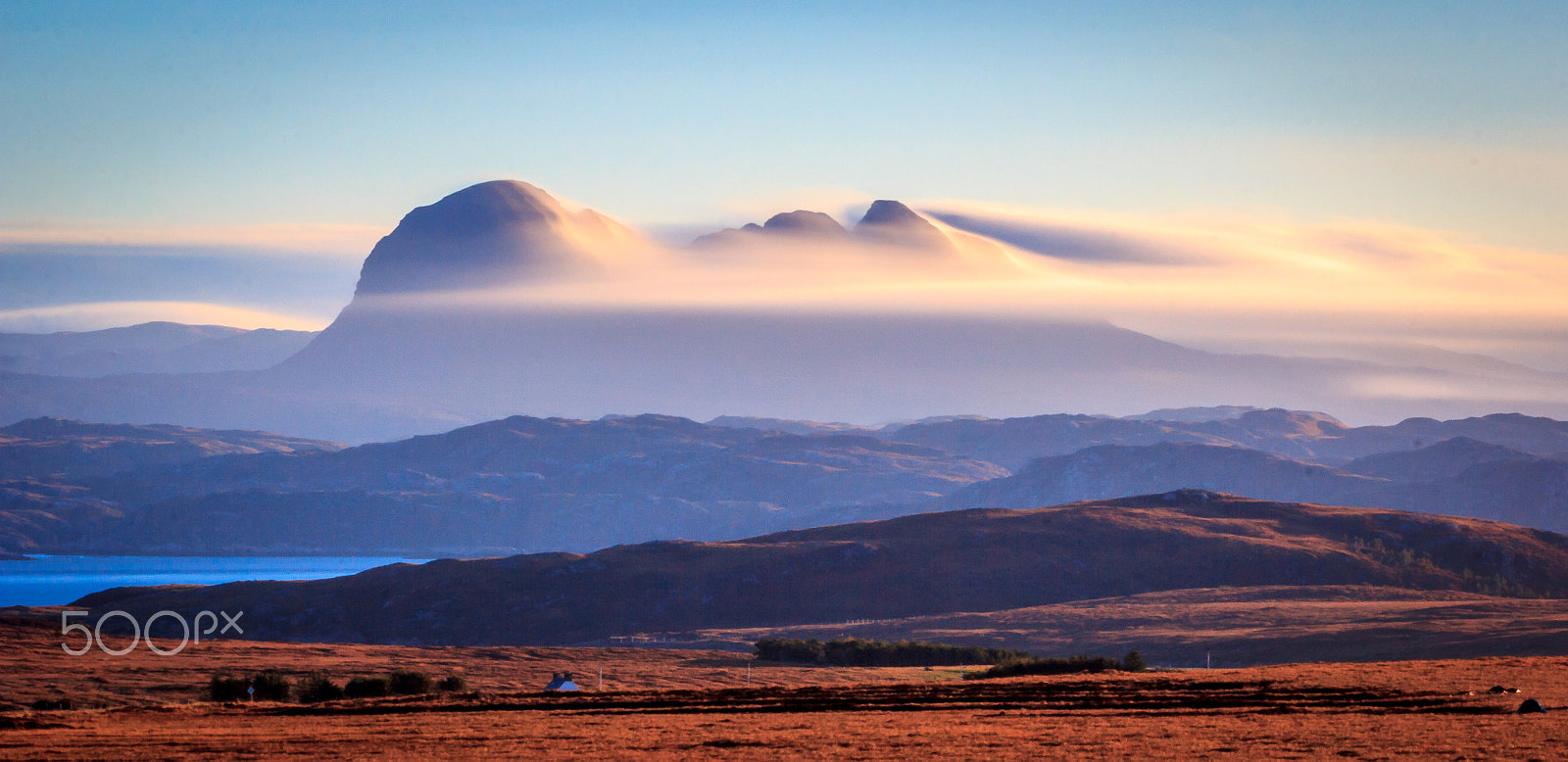 Canon EOS 60D + Canon EF 70-200mm F4L USM sample photo. Suilven swathed in cloud photography