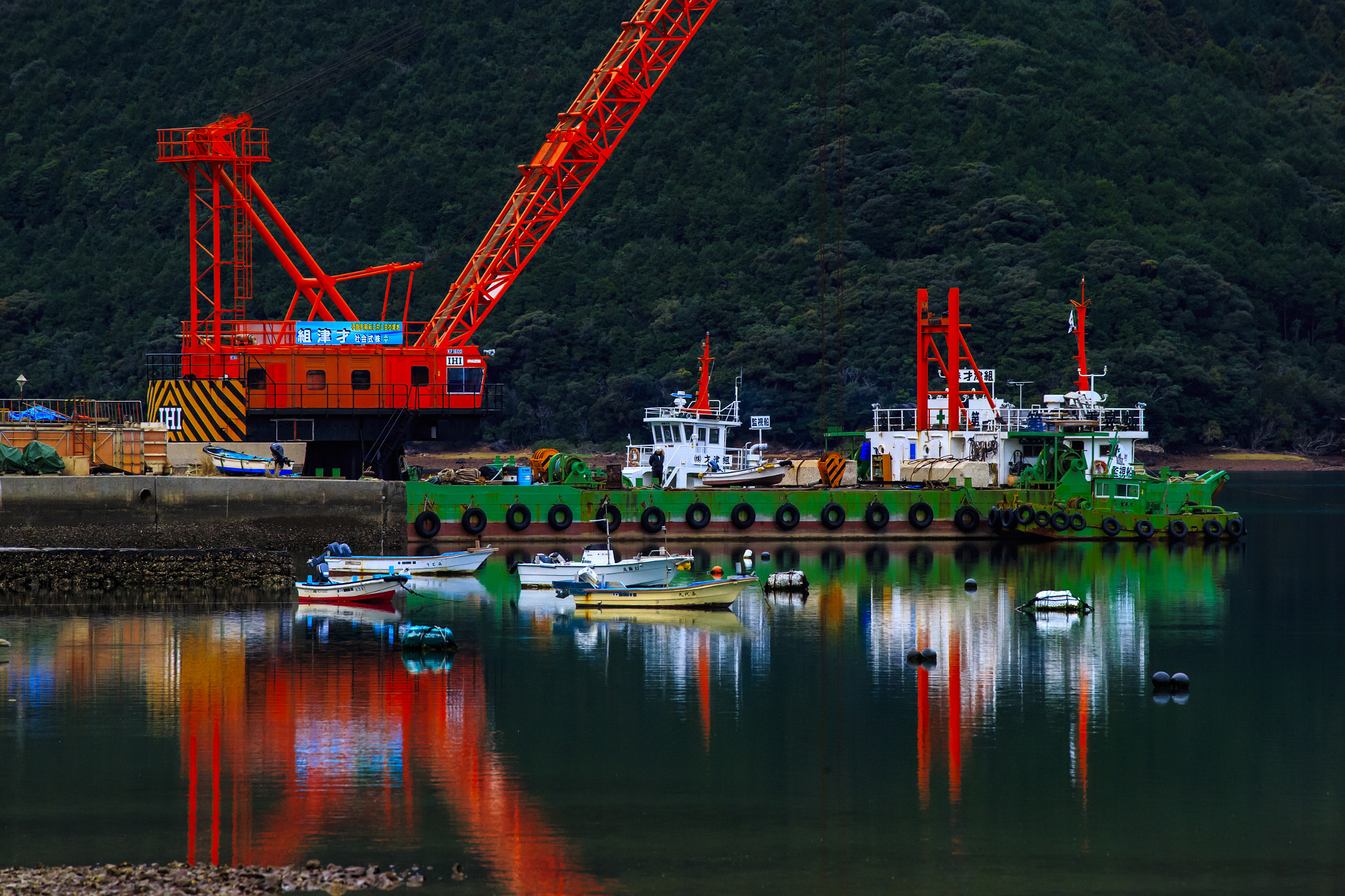 Canon EF 70-300mm F4-5.6L IS USM sample photo. 赤いクレーン photography