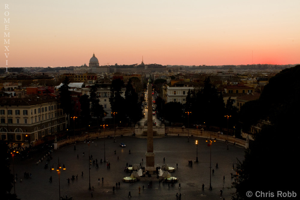 Canon EOS 7D + Canon EF 28mm F2.8 sample photo. Rome at dusk photography