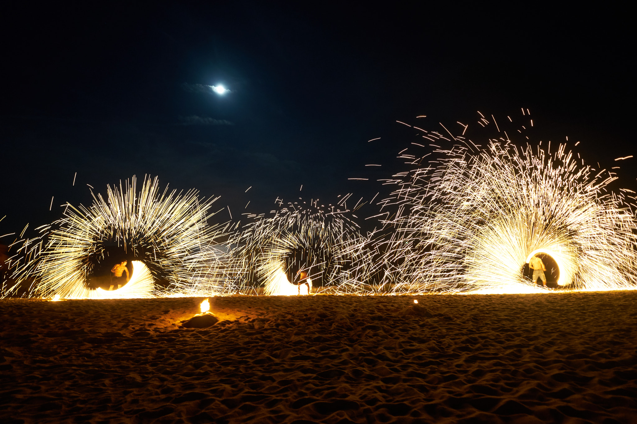 Sony a7 II sample photo. Thailand fire dancers photography