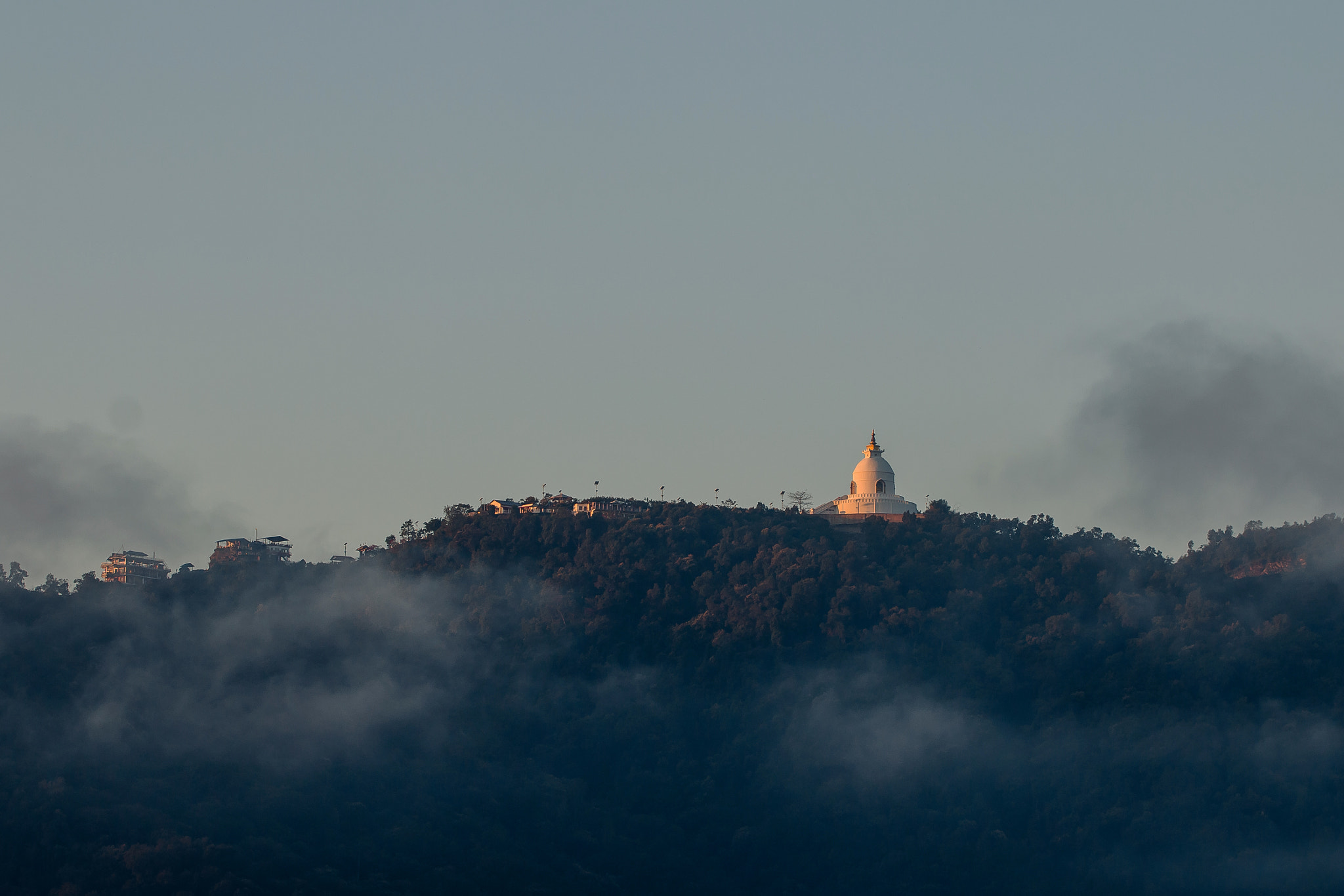 Canon EOS 70D + Canon EF 70-200mm F4L USM sample photo. Early morning sunrise at peace stupa photography