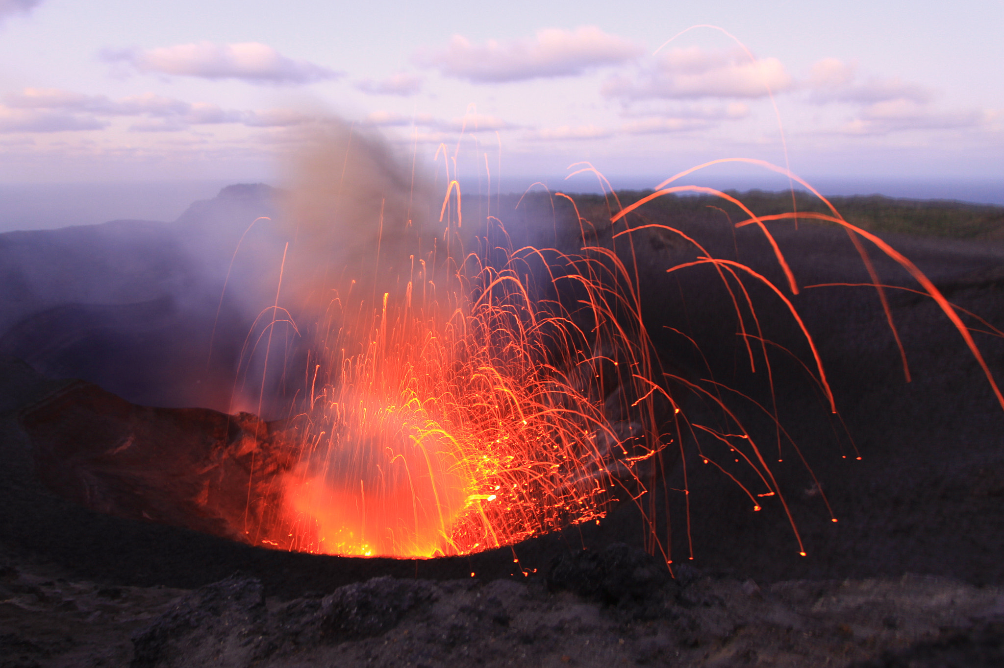 Canon EOS 50D + Canon EF-S 10-22mm F3.5-4.5 USM sample photo. Erupting volcano photography