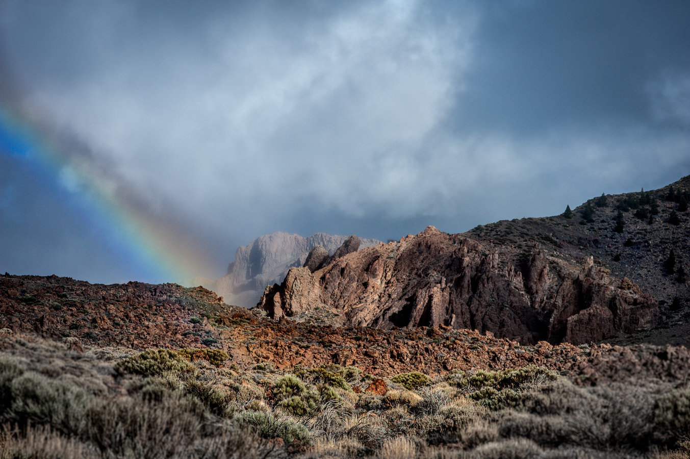 Nikon D3 sample photo. Tenerife rainbow photography