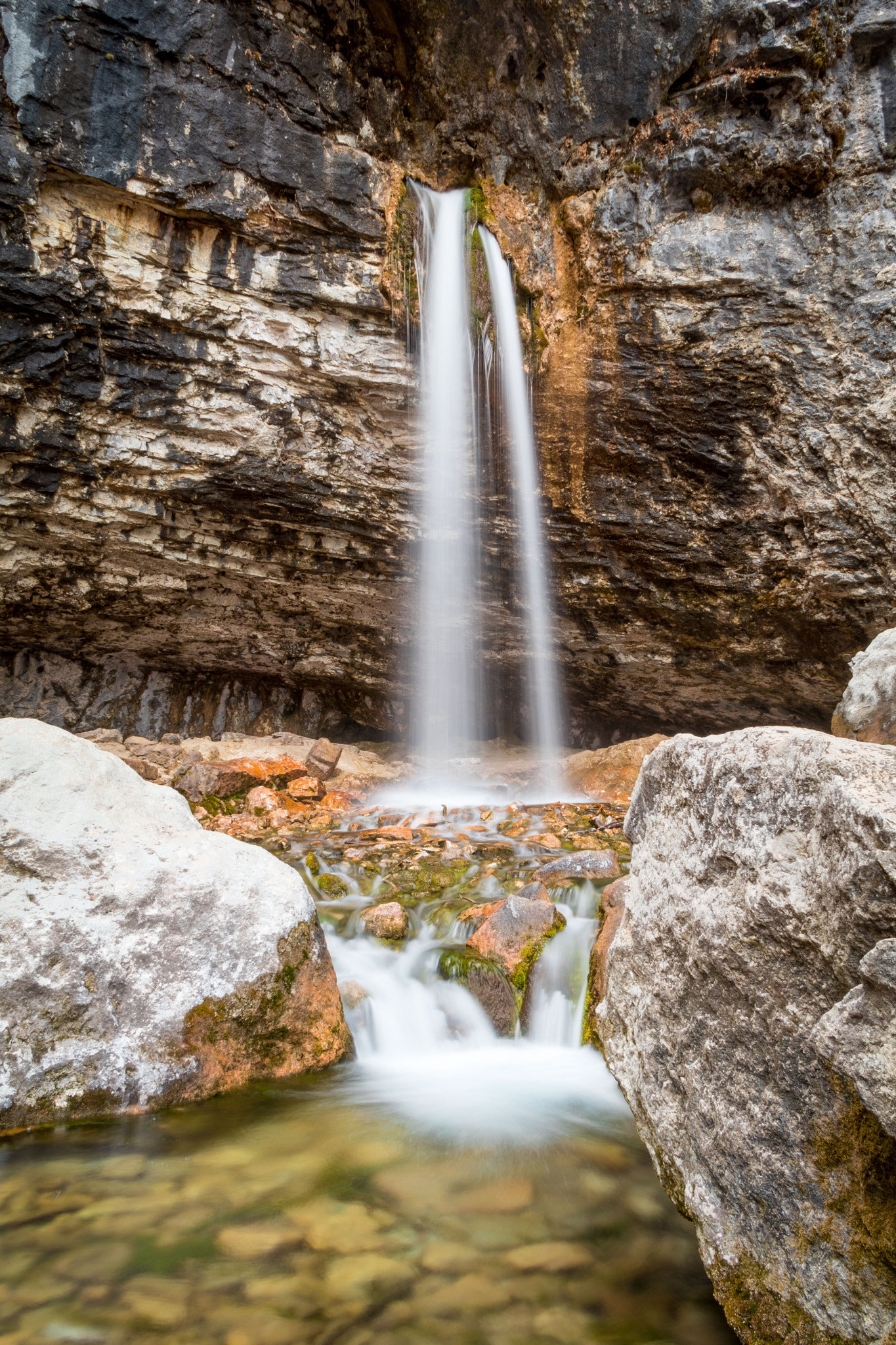 Canon EF-S 18-135mm F3.5-5.6 IS sample photo. Spouting rock long exposure photography