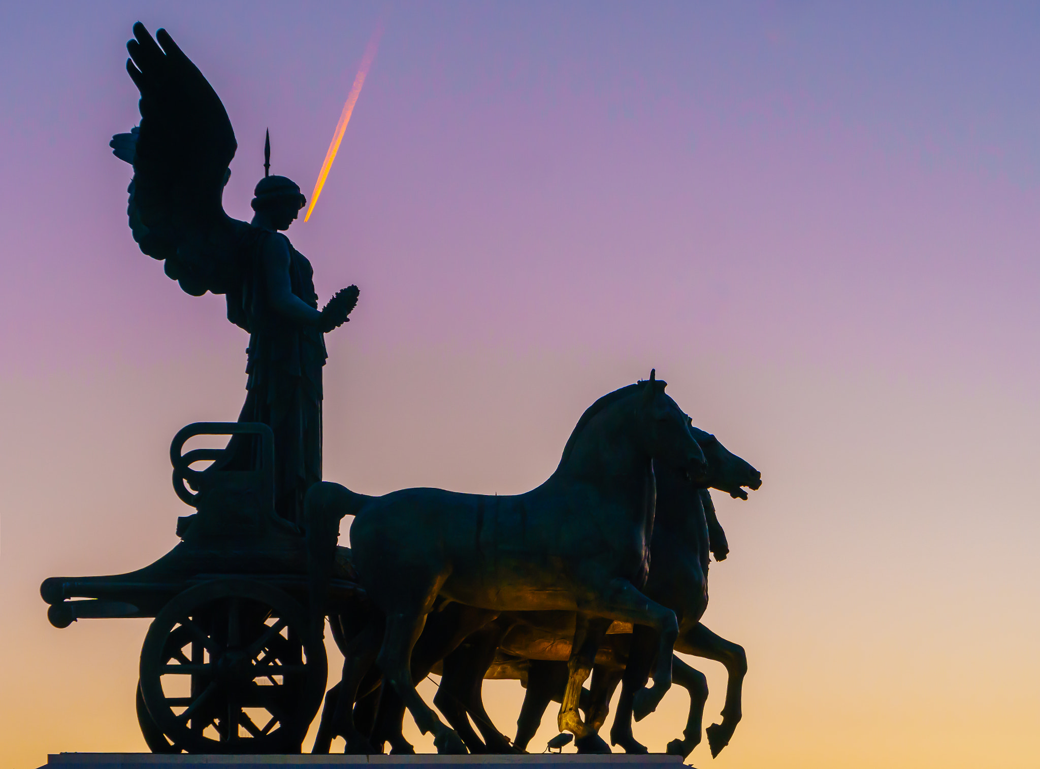 Sony a6300 sample photo. Winged chariot at night - rome photography