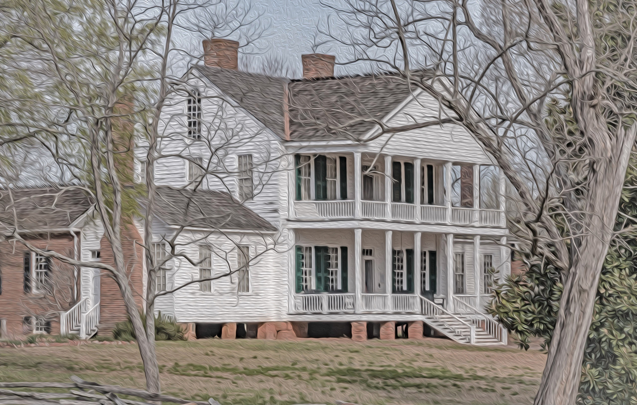Nikon D5500 + Tamron 16-300mm F3.5-6.3 Di II VC PZD Macro sample photo. Photoshop painting of colonial brattonsville, sc plantation photography