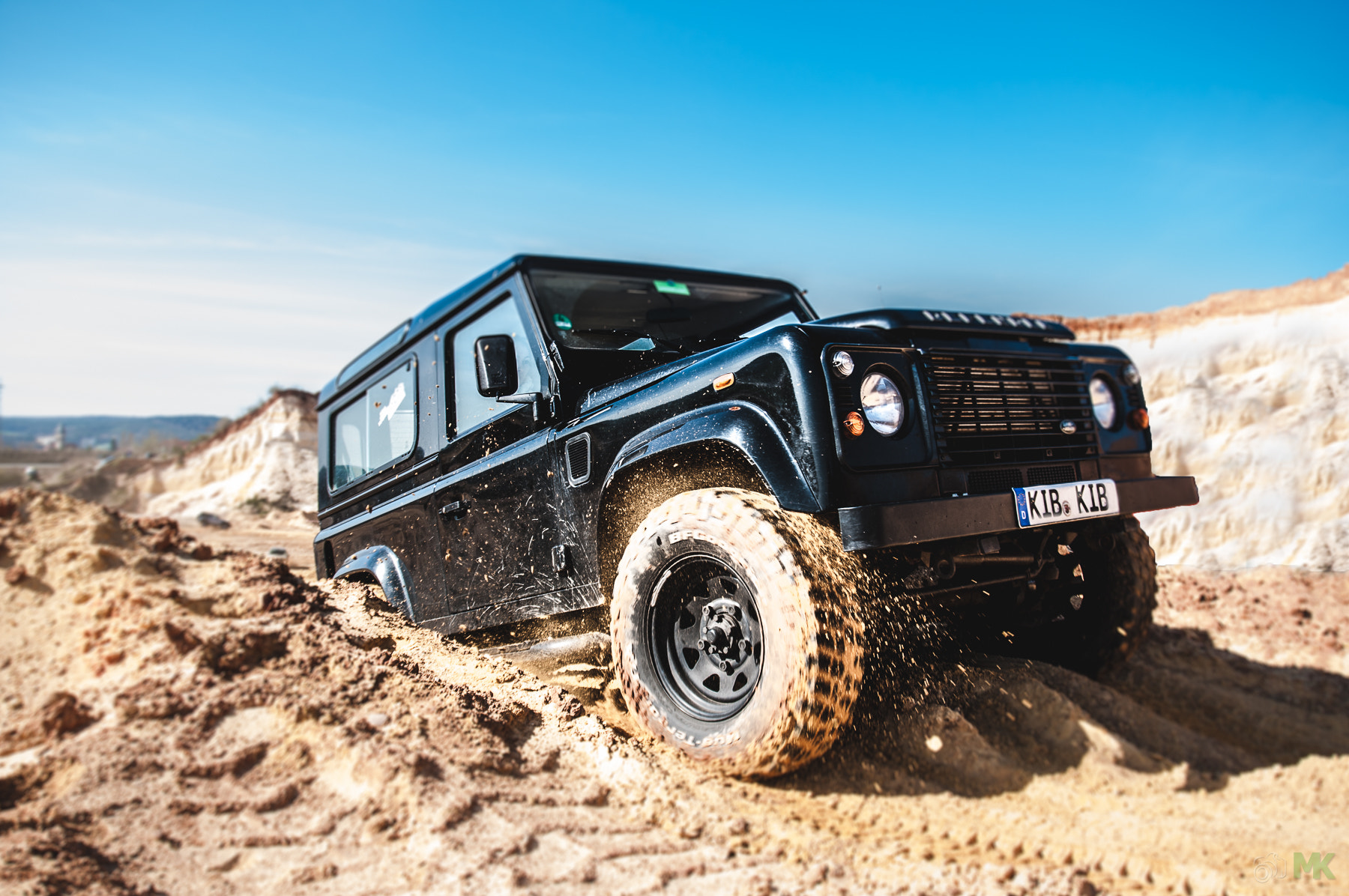 Nikon D300 sample photo. Landrover defender in der sandgrube photography