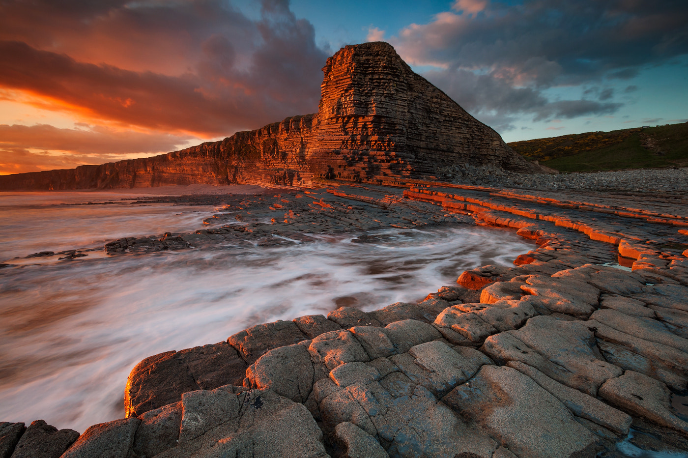 Nikon D700 + Nikon AF-S Nikkor 17-35mm F2.8D ED-IF sample photo. The golden hour over wales photography