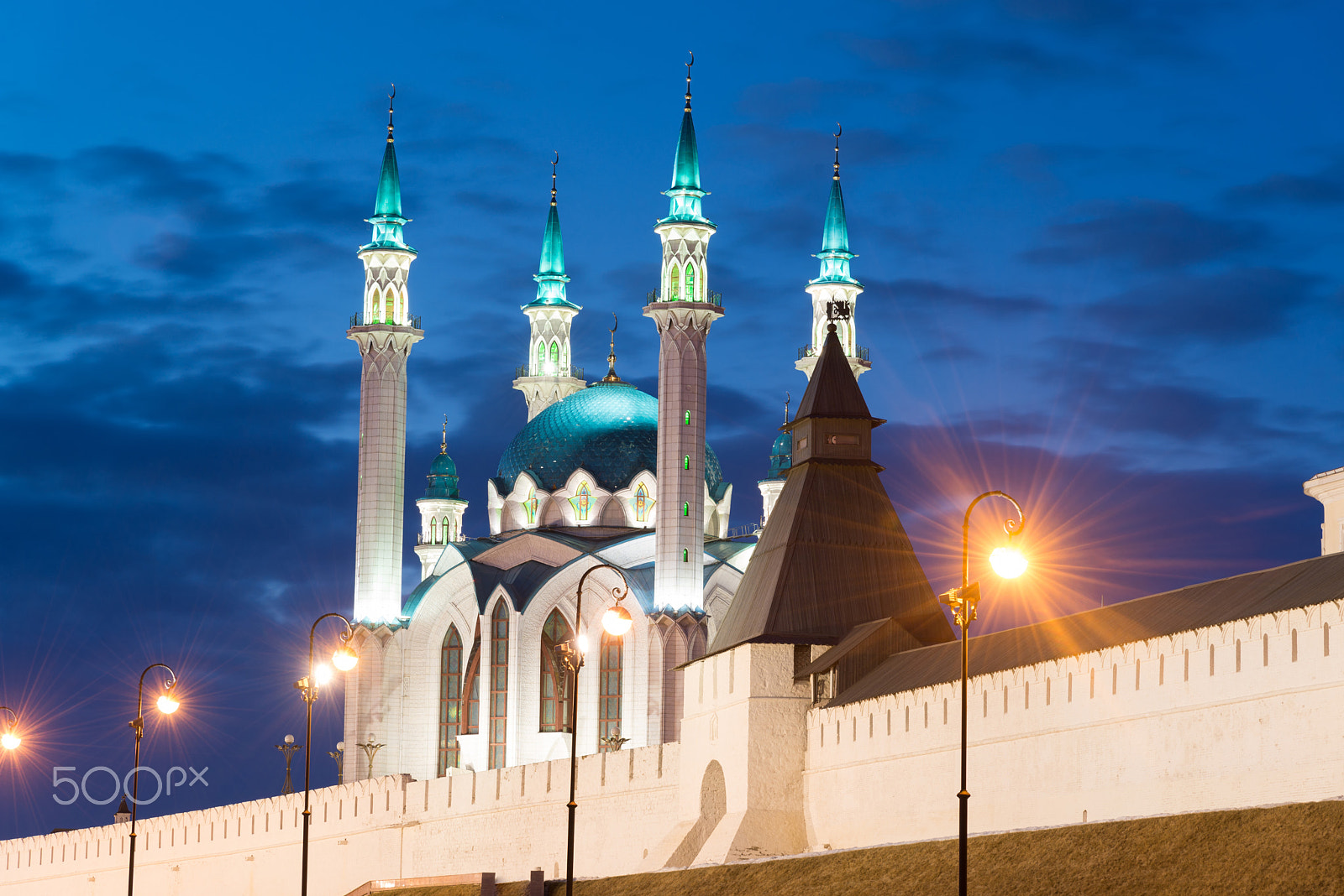 Nikon AF-S Nikkor 24-120mm F4G ED VR sample photo. Kul-sharif mosque in kazan kremlin in tatarstan at night , russia photography