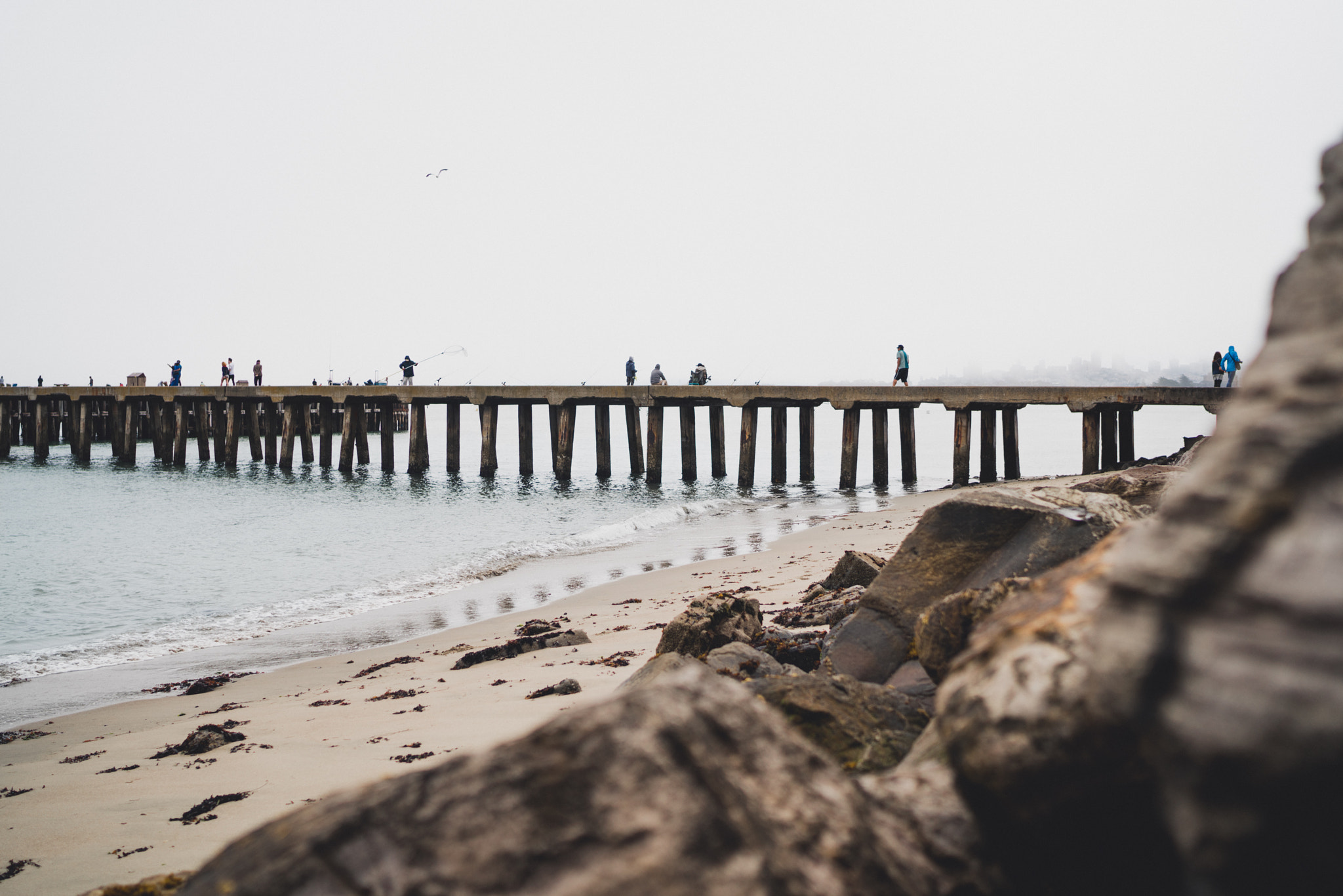 Sony a7R II sample photo. Fishing on the pier photography