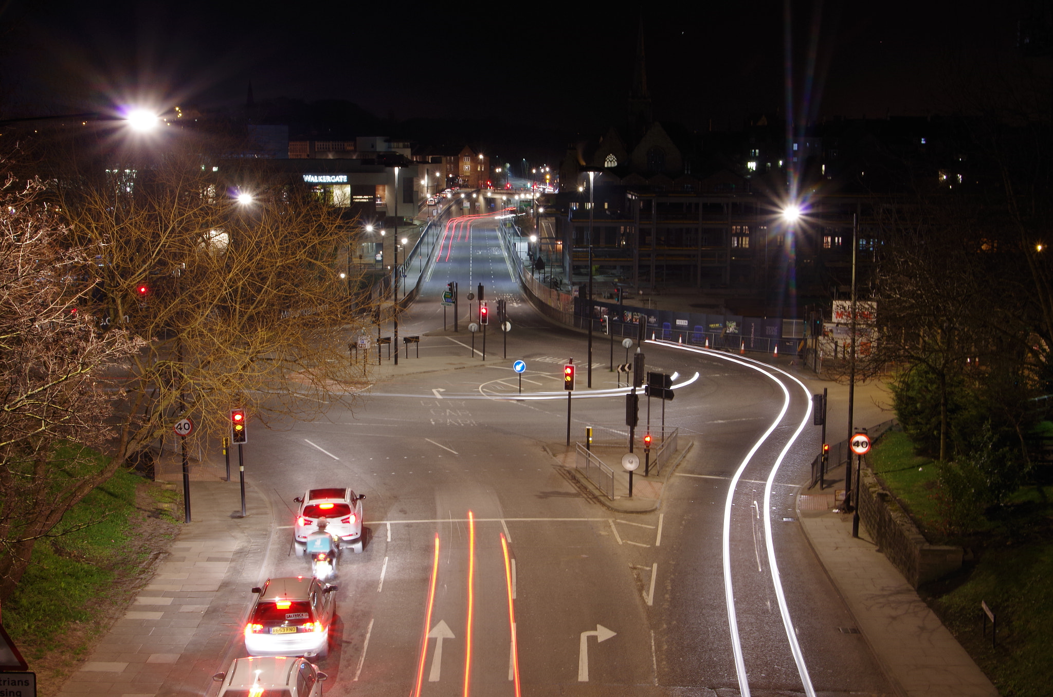 Pentax K-50 sample photo. First go at light trails photography