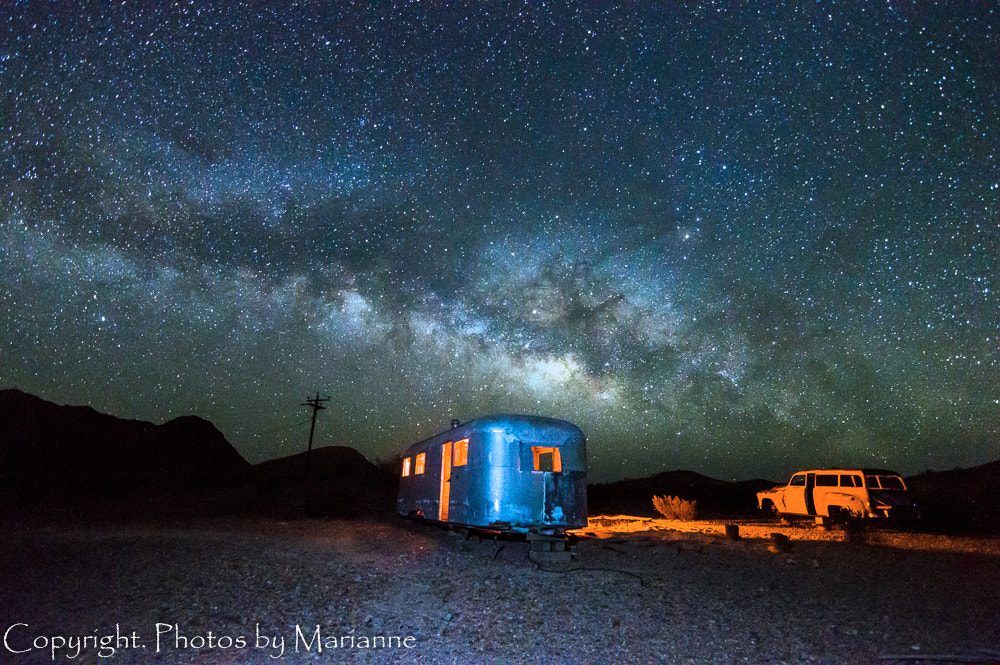 Nikon D3200 sample photo. Terlingua trailer photography