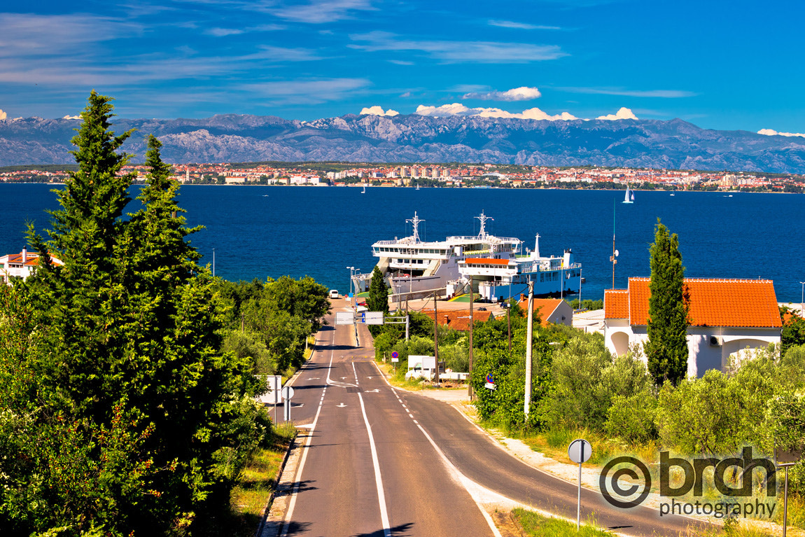 Canon EF 70-300mm F4-5.6L IS USM sample photo. Island of ugljan ferry port and zadar view photography