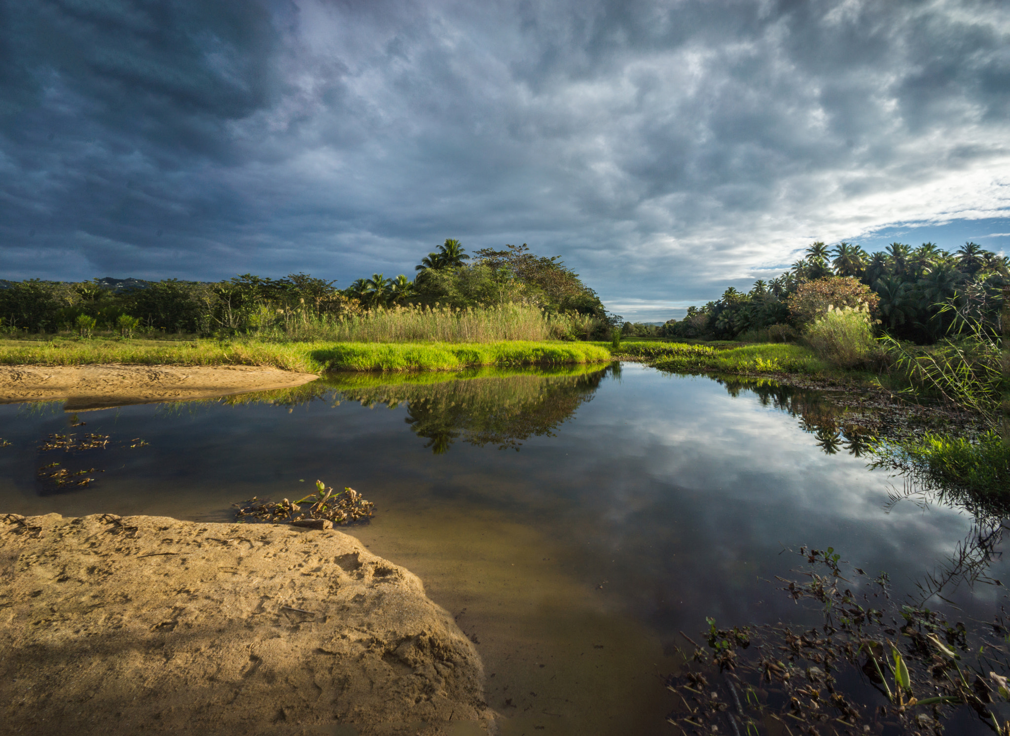 Sony Alpha NEX-7 sample photo. Sunrise-lagoon at tres hermanos beach, rincon, puerto rico photography