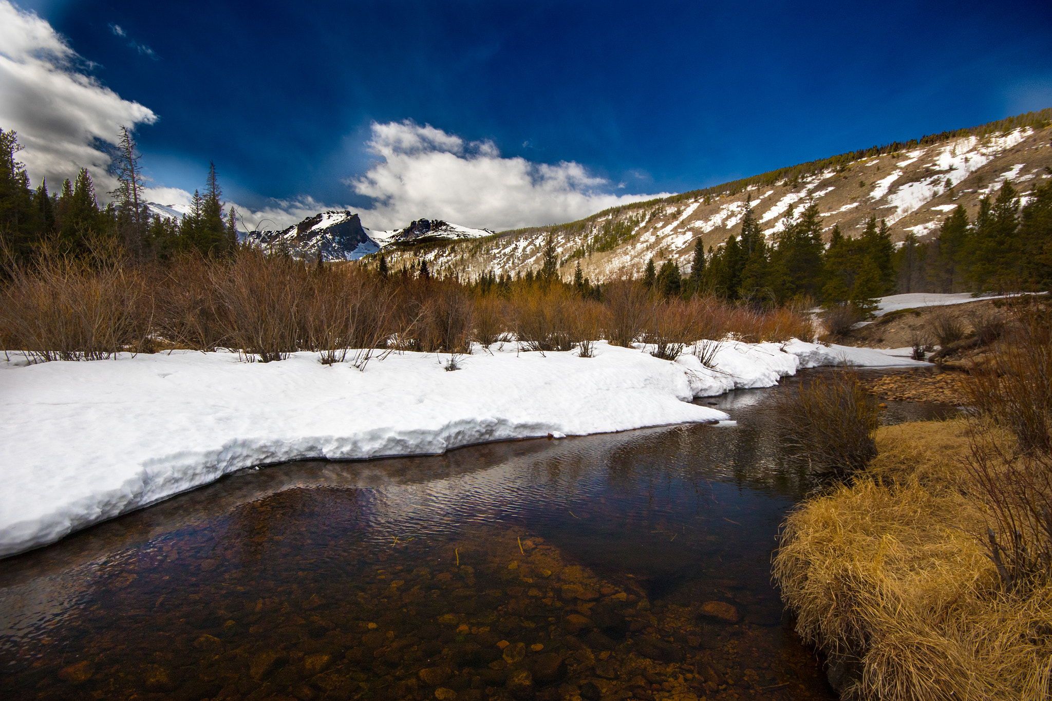 Canon EOS 7D Mark II + Sigma 10-20mm F4-5.6 EX DC HSM sample photo. Snow melt photography