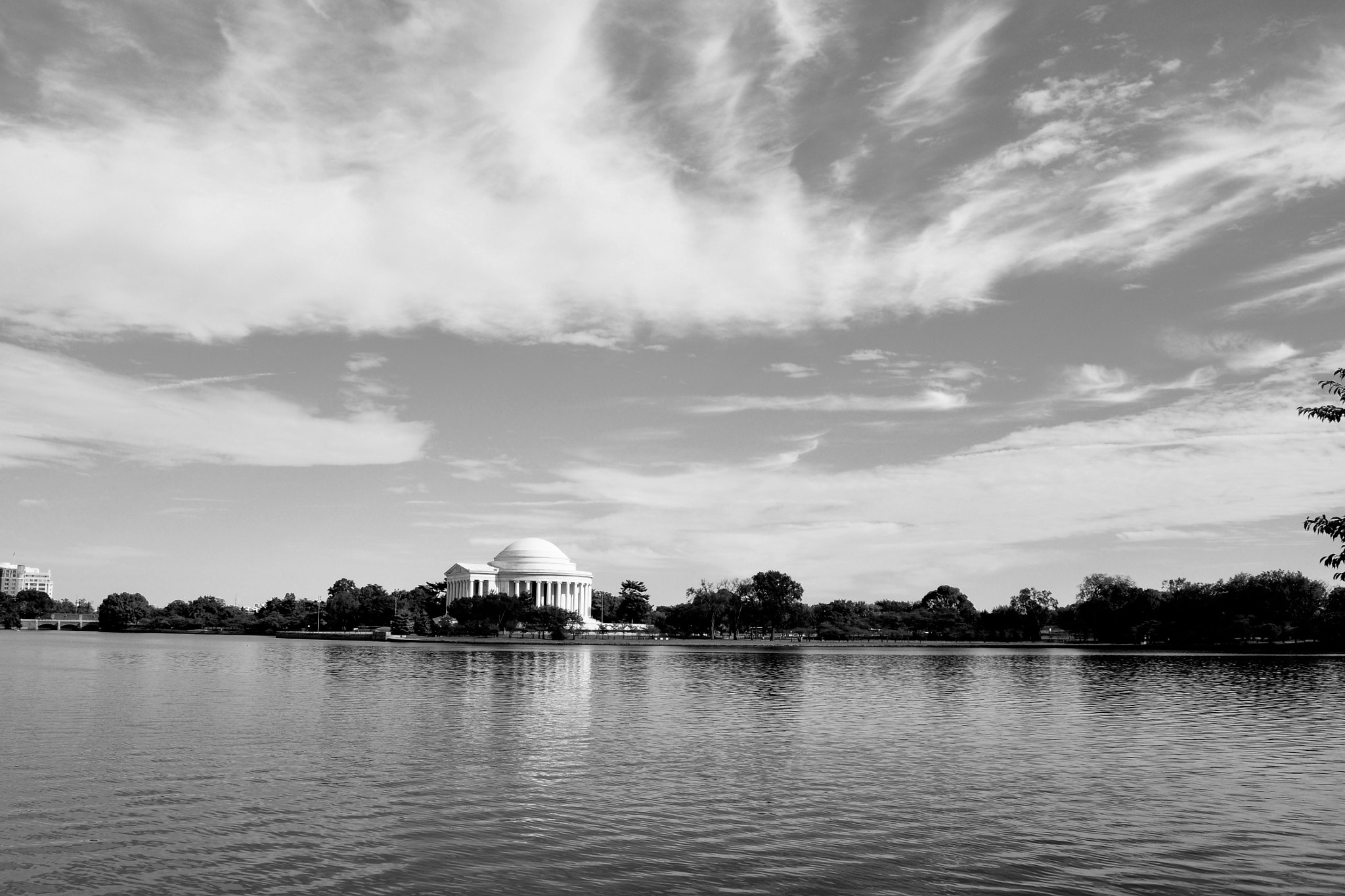 Nikon D90 sample photo. Jefferson memorial ii b&w photography