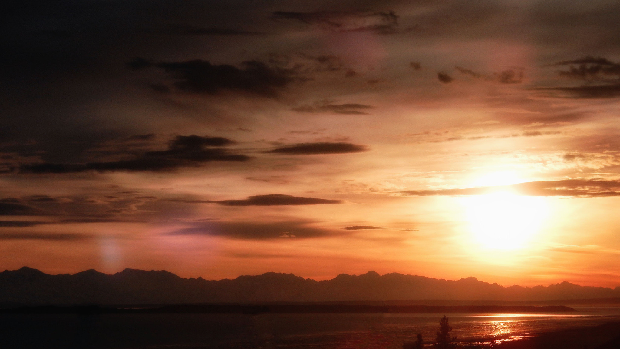 Nikon Coolpix S9500 sample photo. Sunset over cook inlet photography