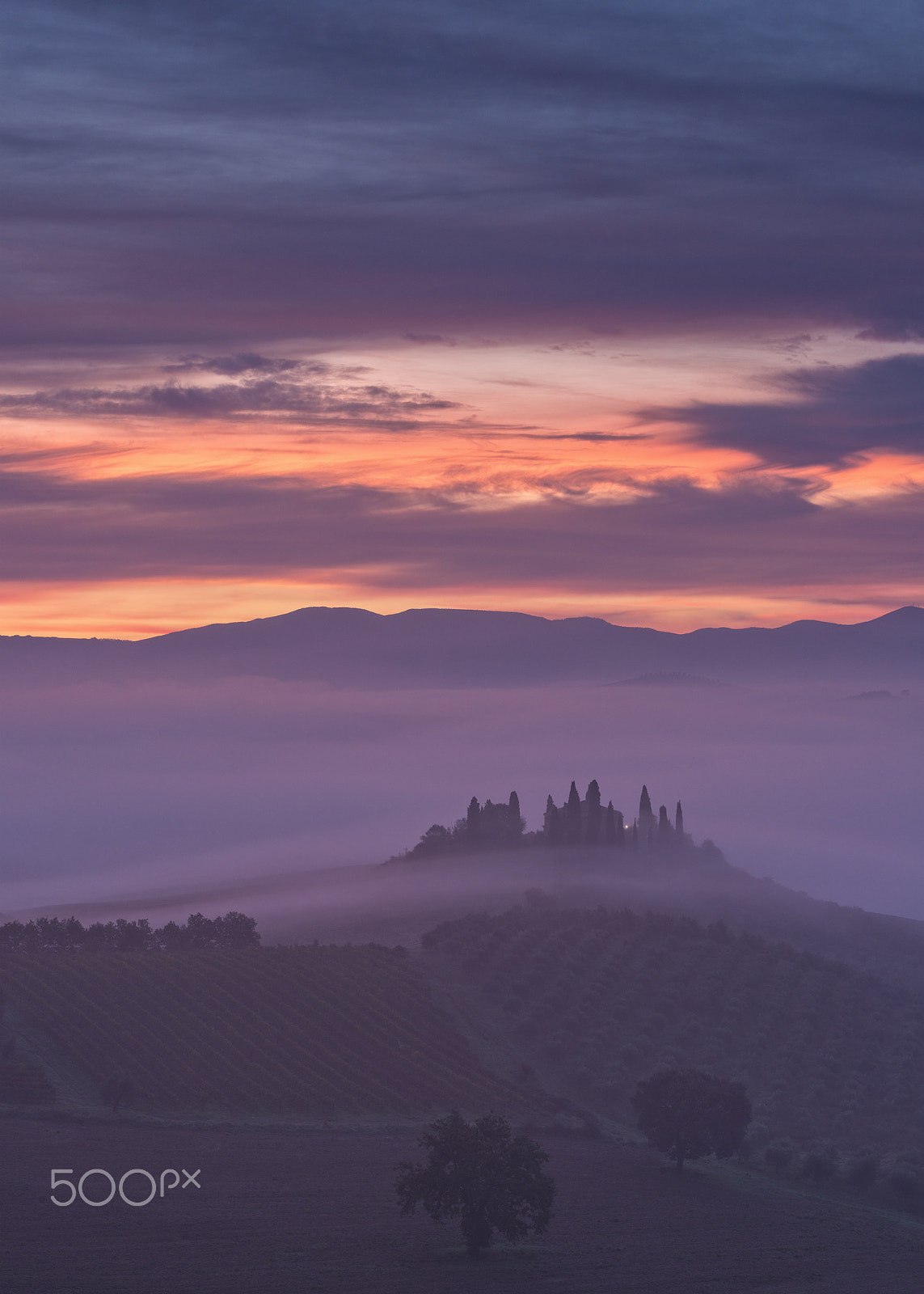 Nikon D800 sample photo. Before sunrise, val d'orcia, italy photography
