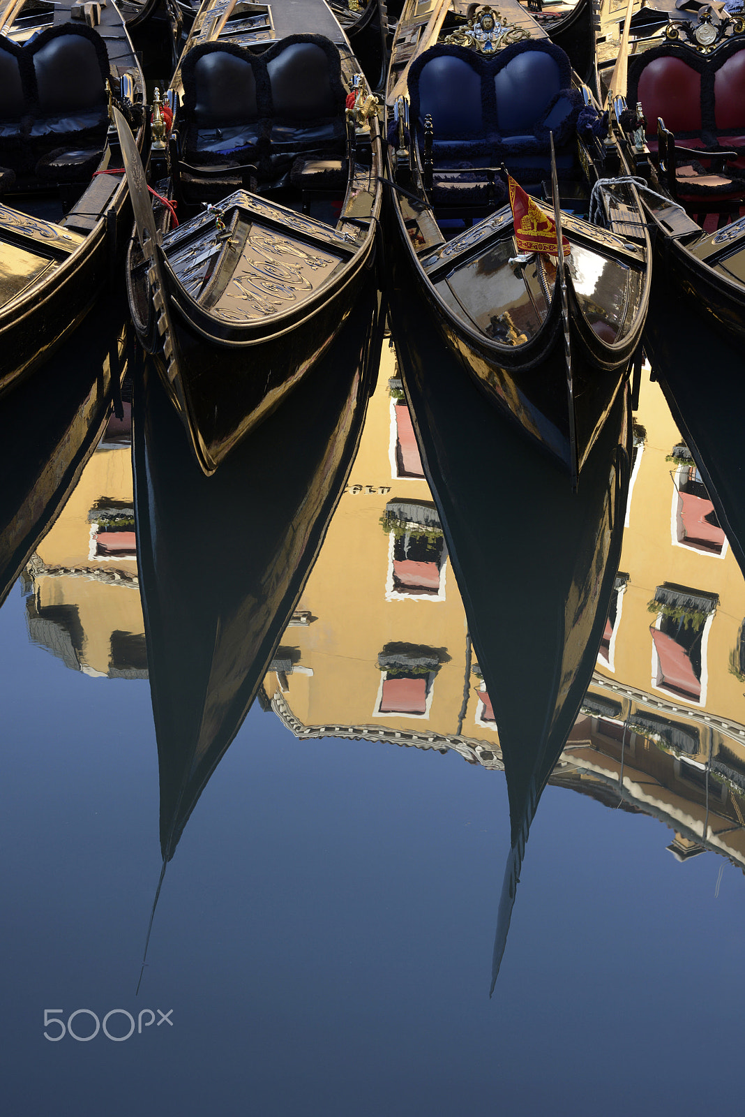 Nikon D800 + Nikon AF-S Nikkor 28-70mm F2.8 ED-IF sample photo. Reflection of gondolas, venice, italy photography