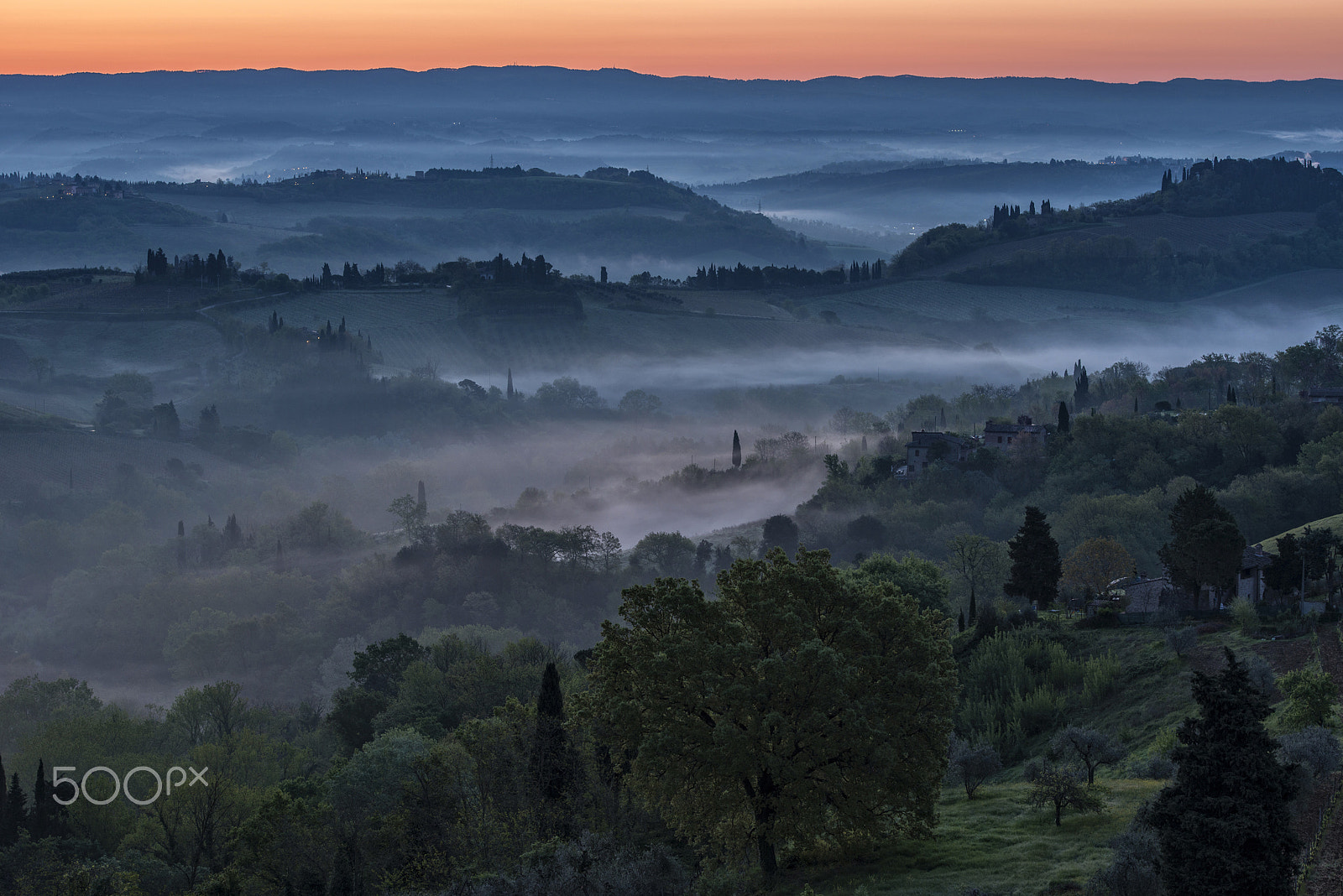 Nikon D800 sample photo. Before sunrise, tuscany, italy photography