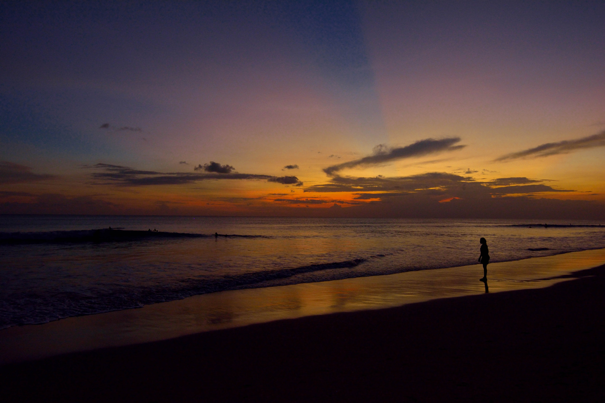 Nikon D7100 + Tamron SP 15-30mm F2.8 Di VC USD sample photo. An evening scene kuta beach photography