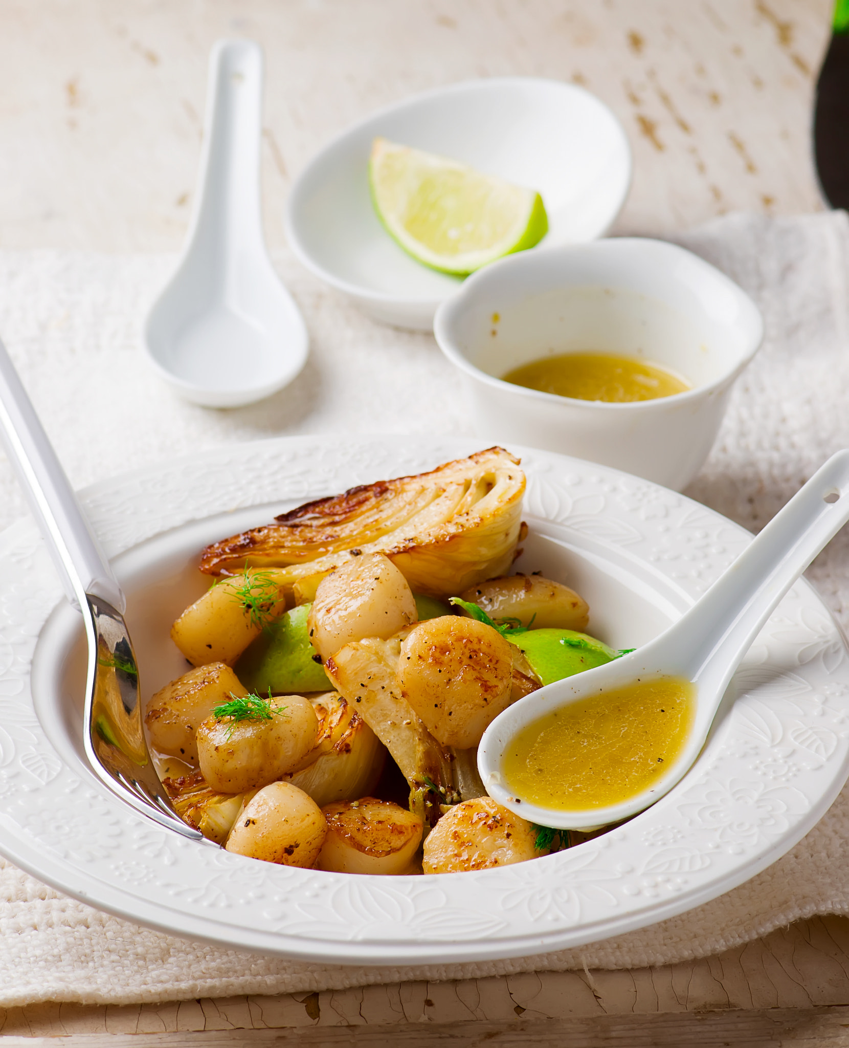 Nikon AF-S Micro-Nikkor 105mm F2.8G IF-ED VR sample photo. Grilled scallops with fennel and lime butter photography