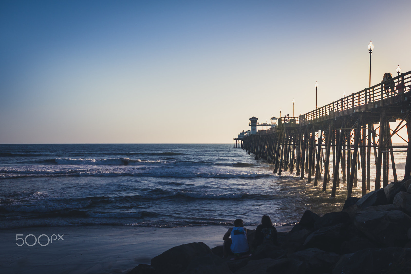Canon EOS 760D (EOS Rebel T6s / EOS 8000D) sample photo. Pier lit, from oceanside pier photography