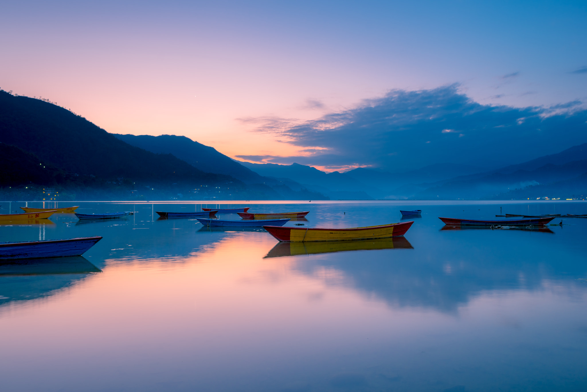 Nikon D800 + Nikon AF-S Nikkor 24mm F1.8G ED sample photo. Sundown in pokhara photography