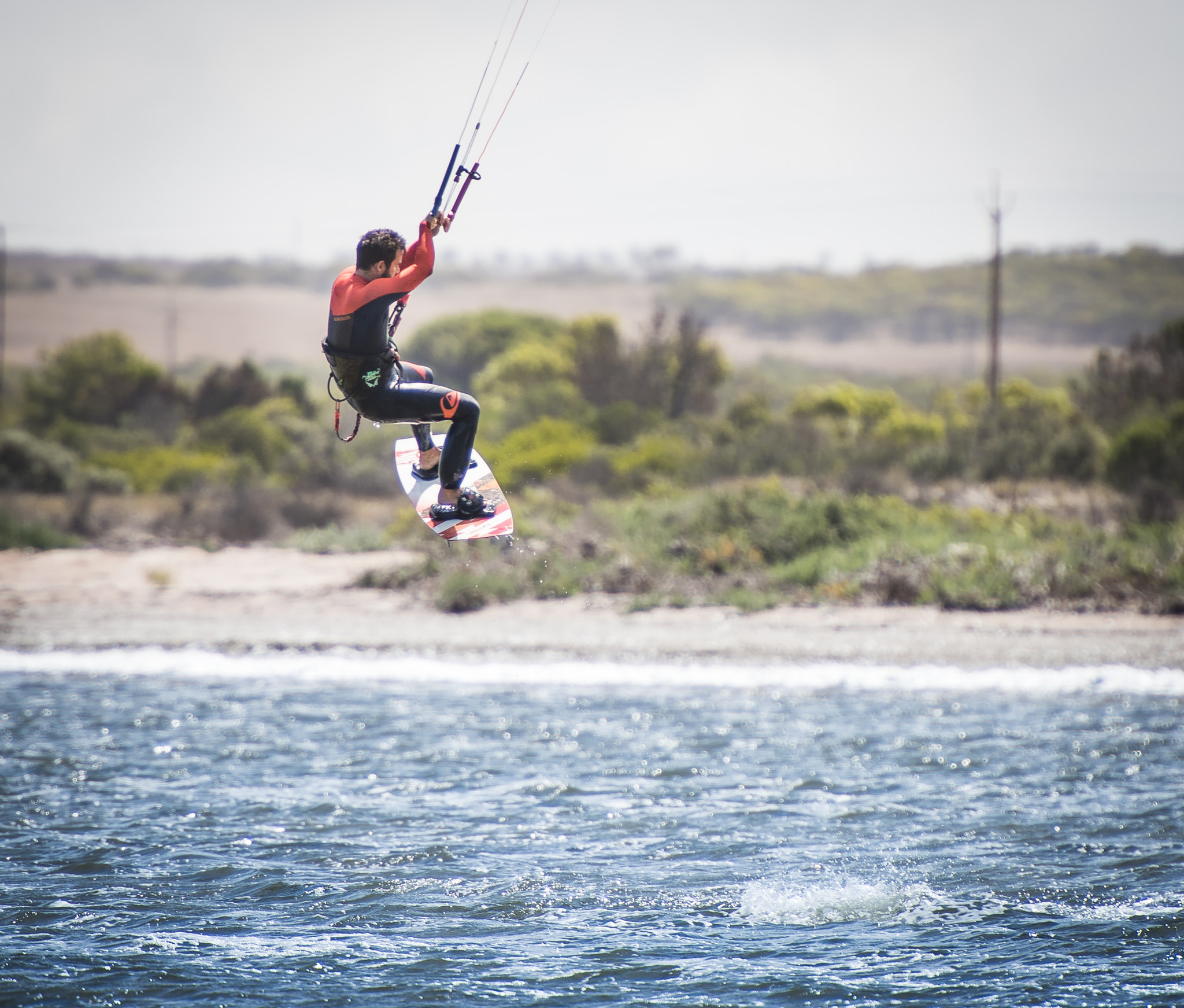 Nikon AF-S Nikkor 70-200mm F2.8G ED VR II sample photo. Kite surfer in flight photography
