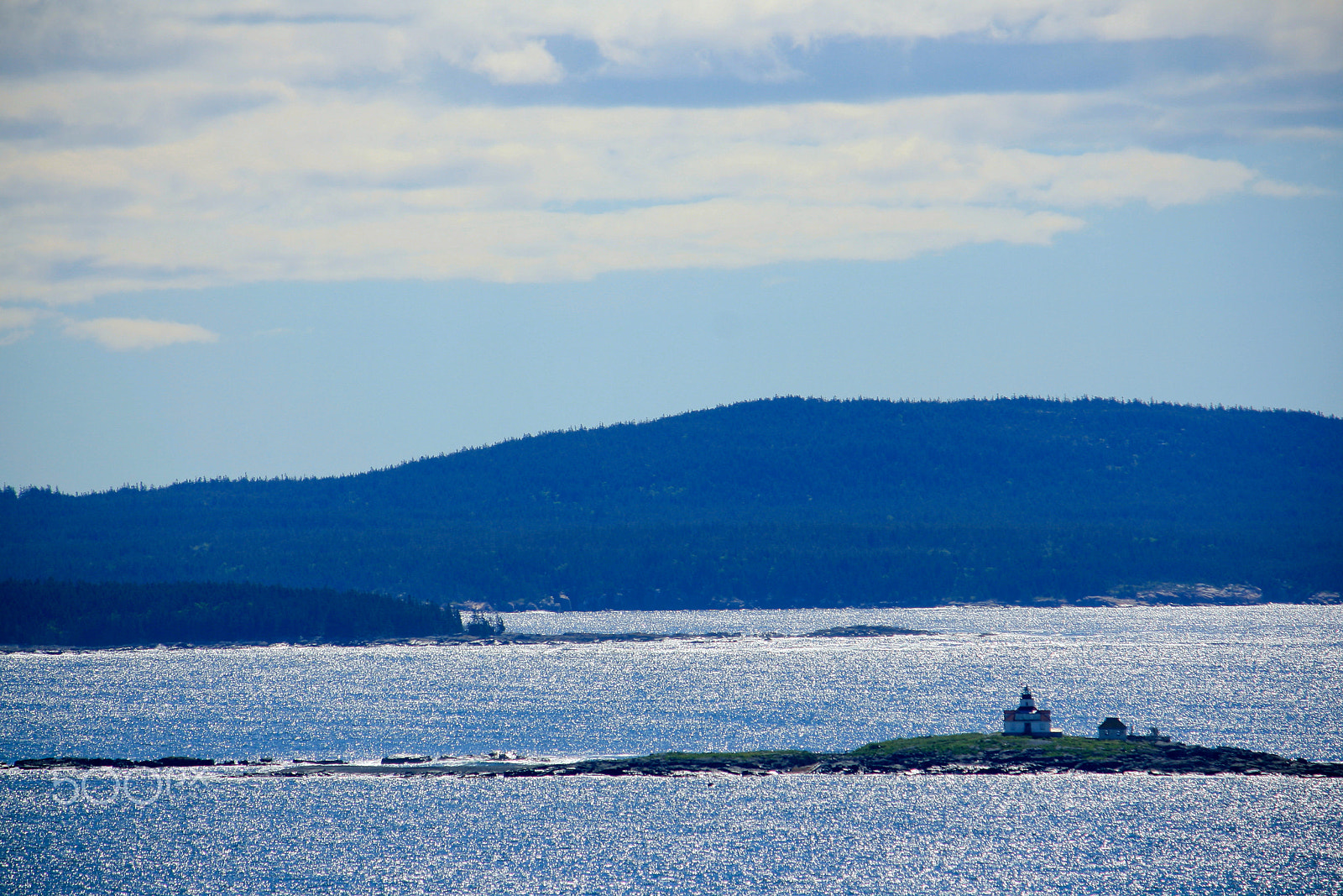 Canon EF-S 55-250mm F4-5.6 IS sample photo. Seascape with egg rock lighthouse in maine photography