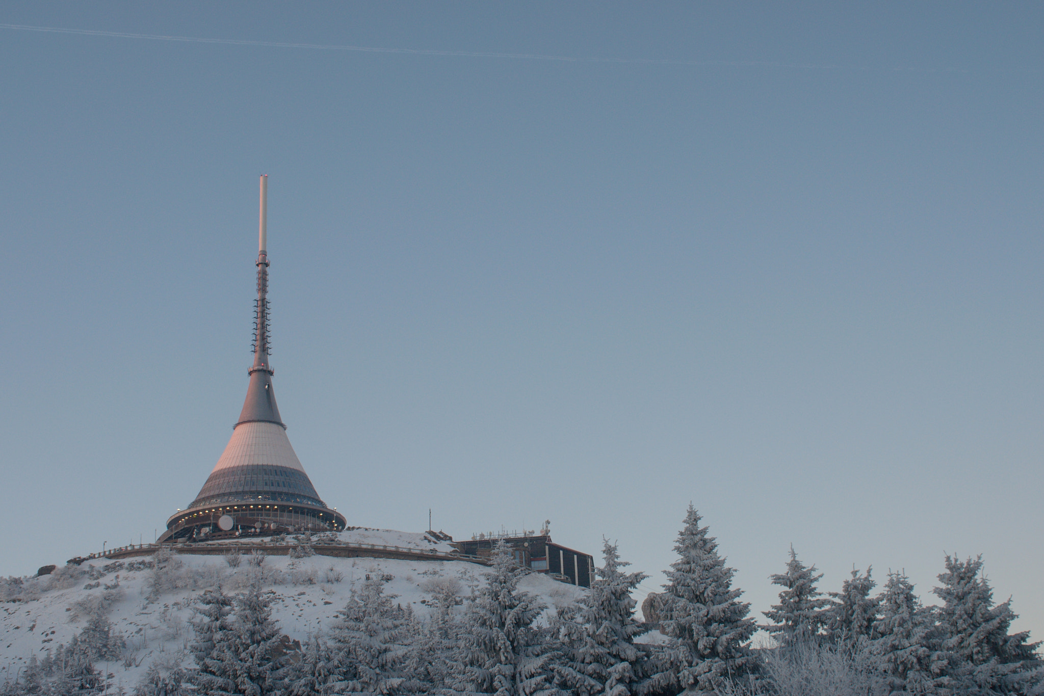 Nikon D5000 sample photo. Blue hour on ještěd mountain photography