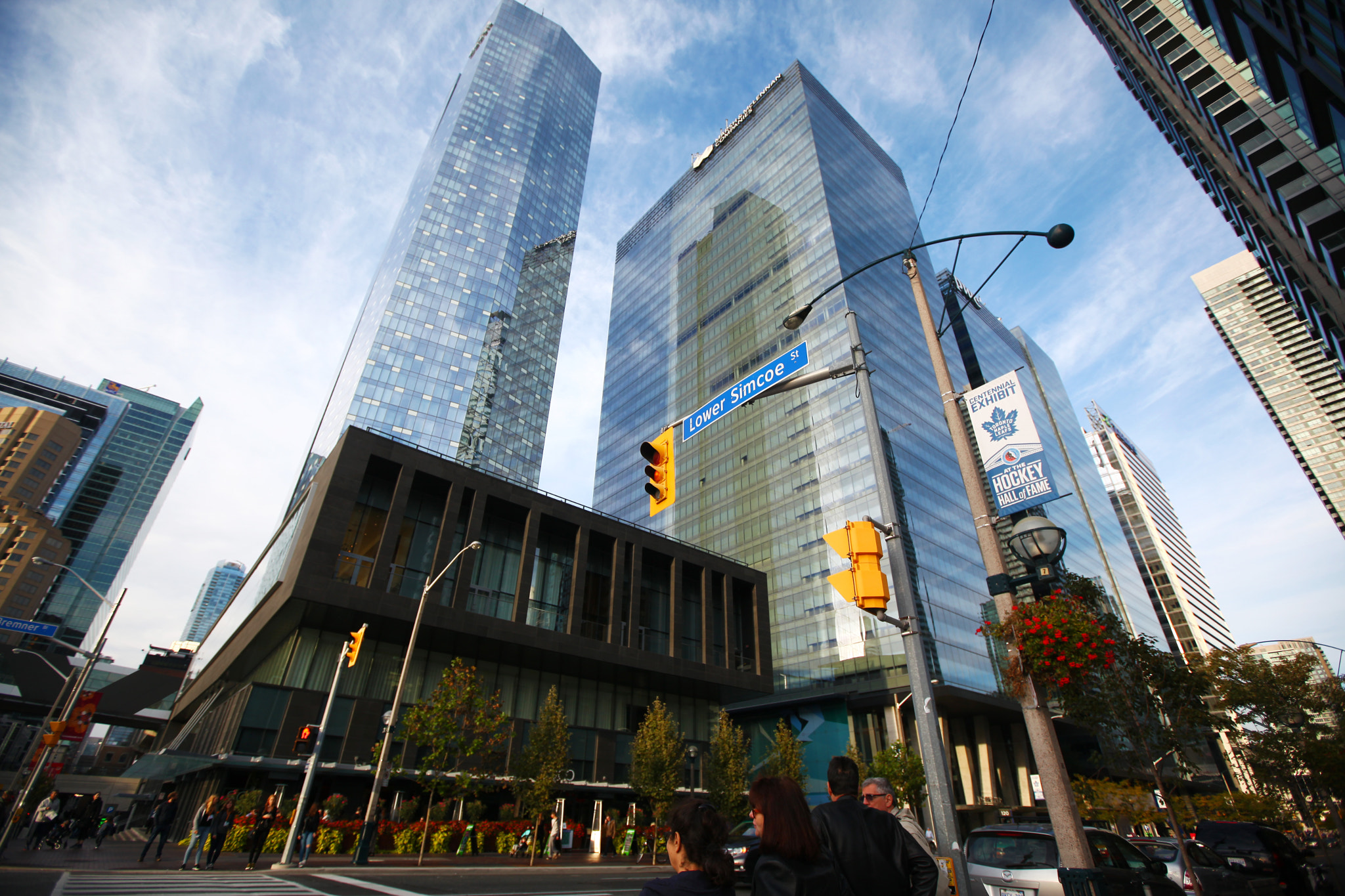 Canon EOS 5D Mark II sample photo. Toronto lower simcoe street and delta hotel buildi photography