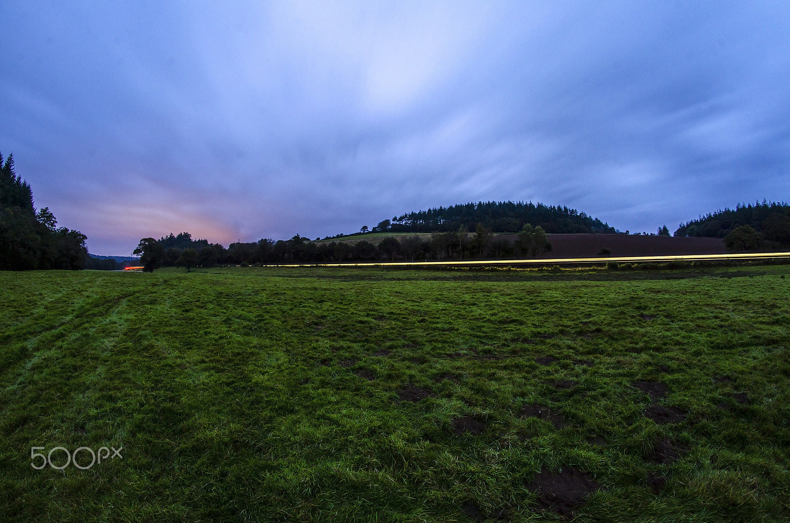 Nikon D5100 sample photo. Passing trail in blue hour near lostwithiel. photography
