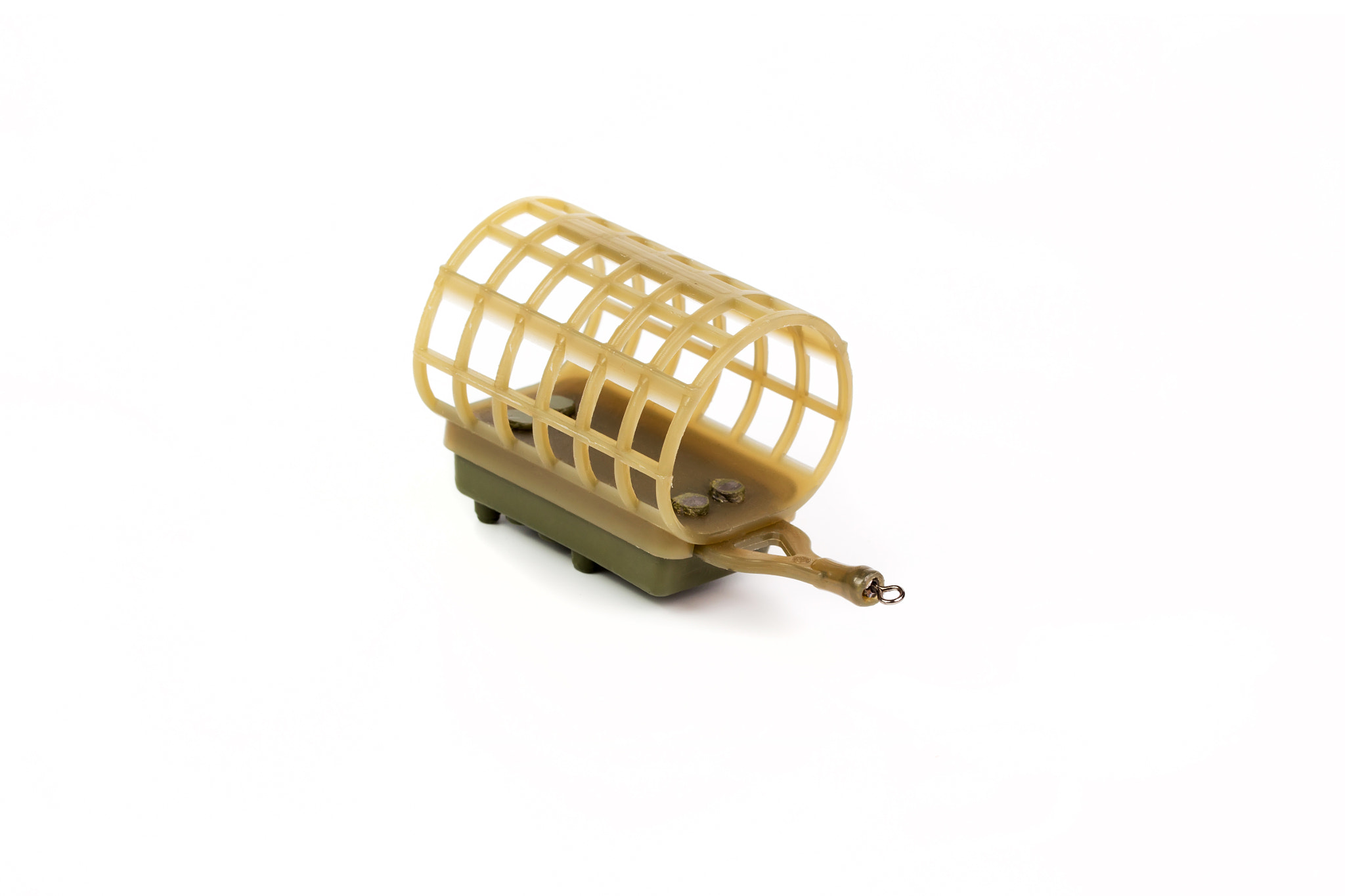 Canon EF-S 60mm F2.8 Macro USM sample photo. Many feeders for fishing on a white background photography