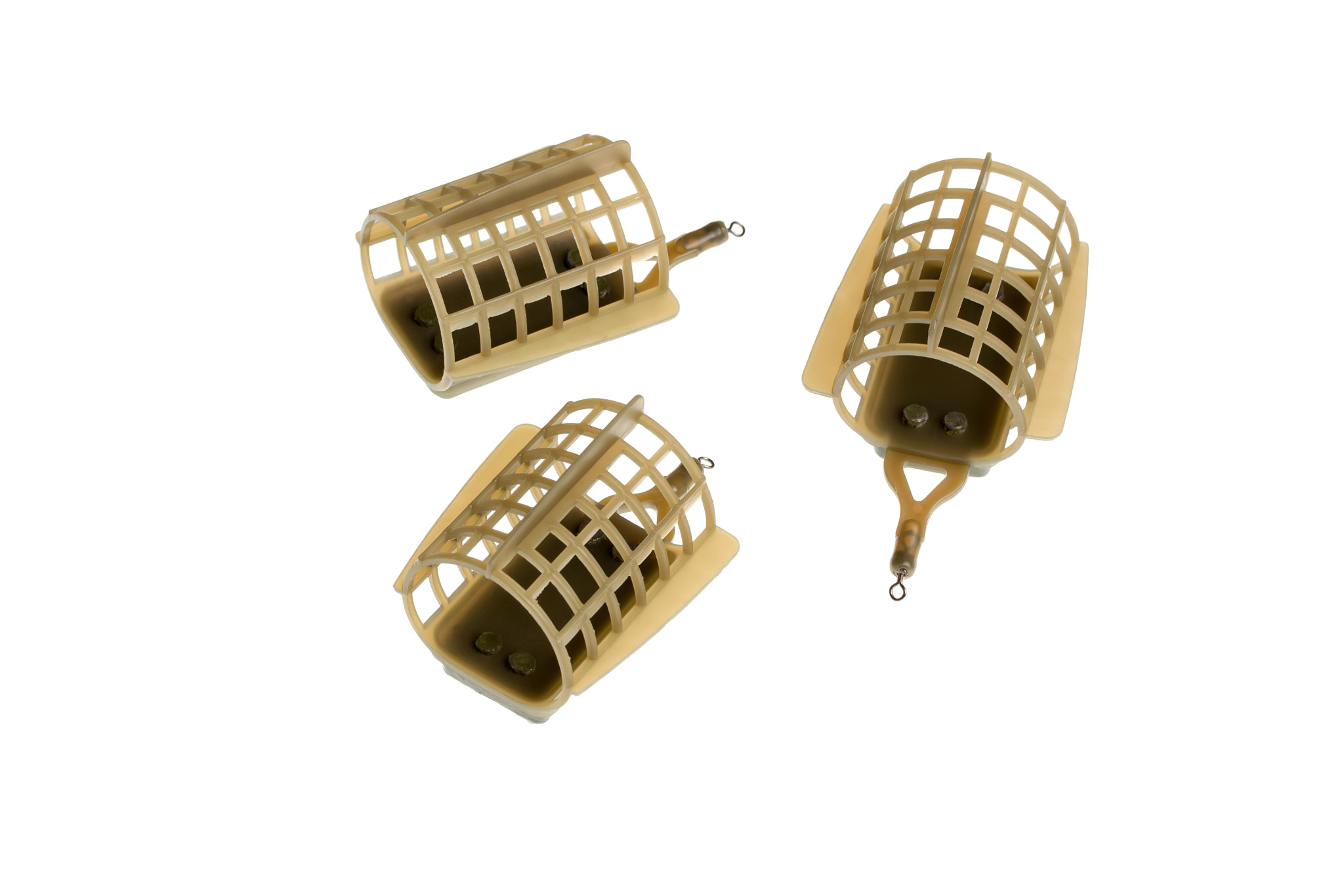 Canon EF-S 60mm F2.8 Macro USM sample photo. Many feeders for fishing on a white background photography