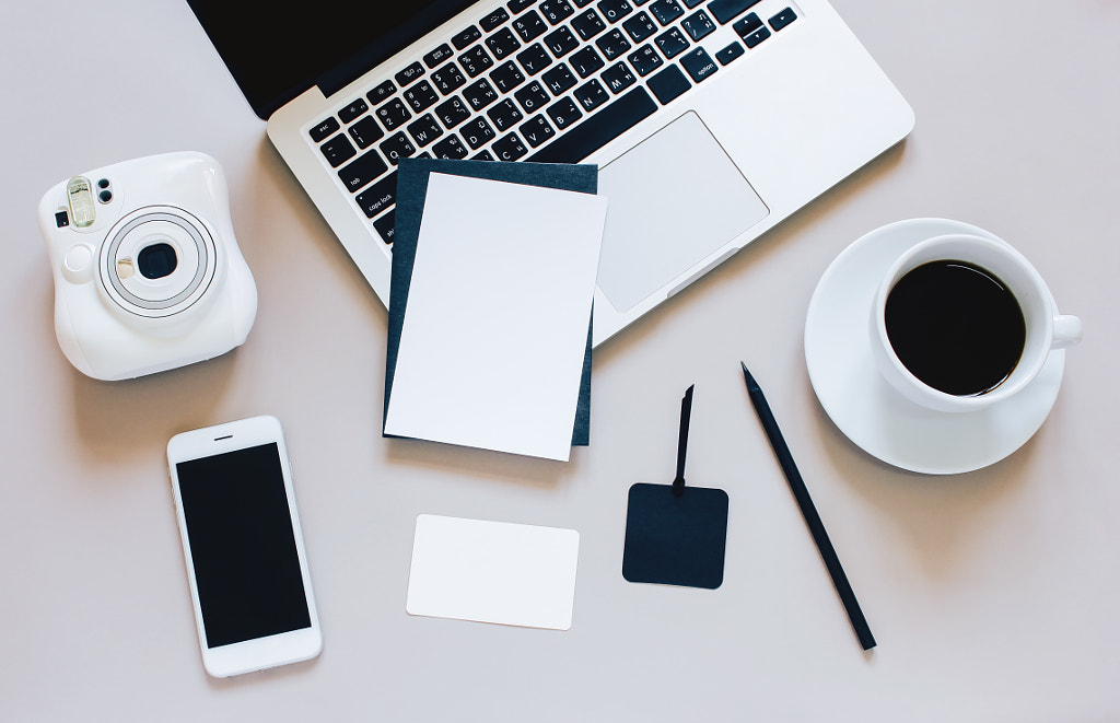 Creative flat lay photo of workspace desk by Nuchy Lee on 500px.com