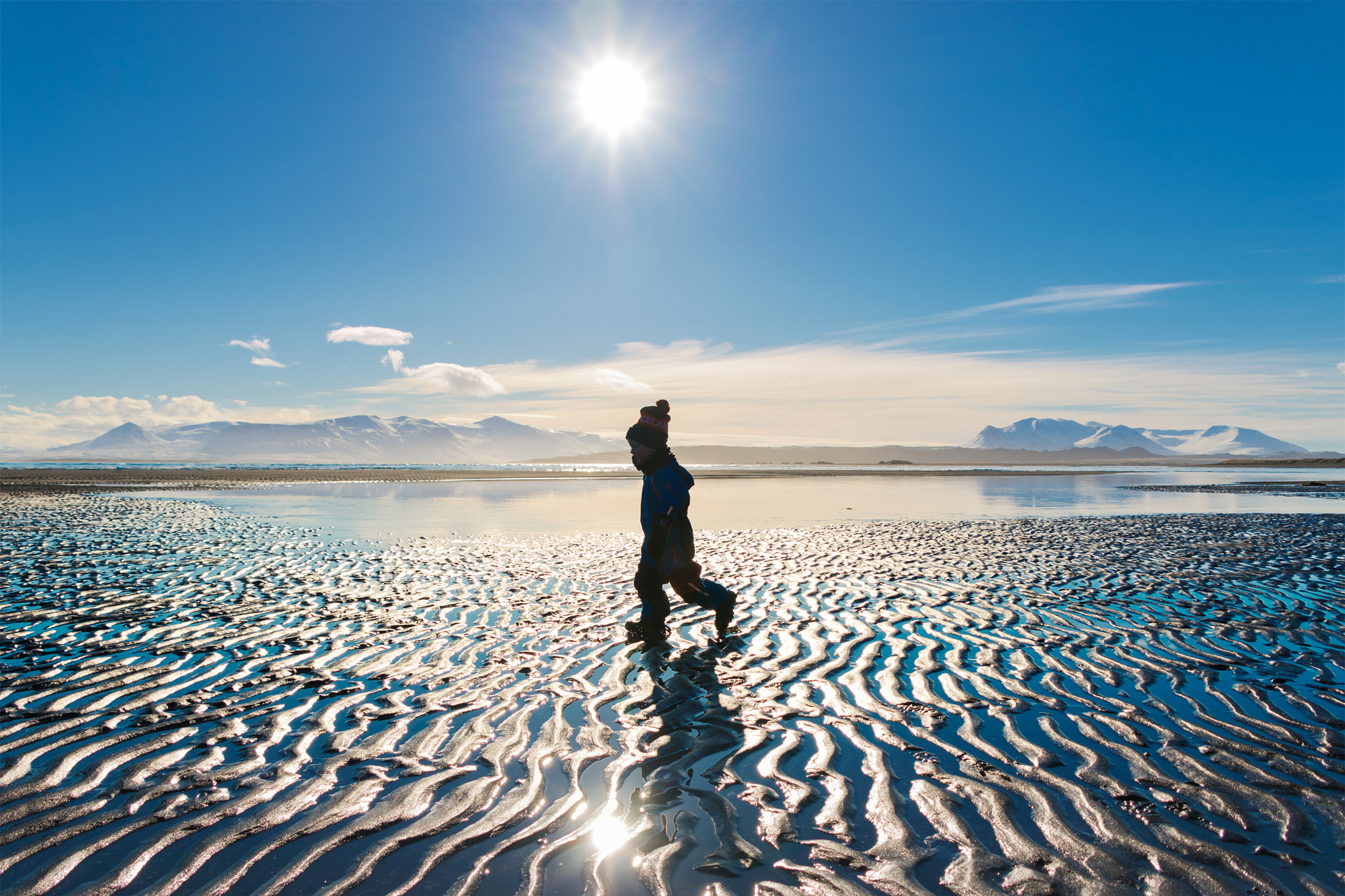 Canon EF 75-300mm F4.0-5.6 IS USM sample photo. My son playing at the beach nearby kvitserkur photography