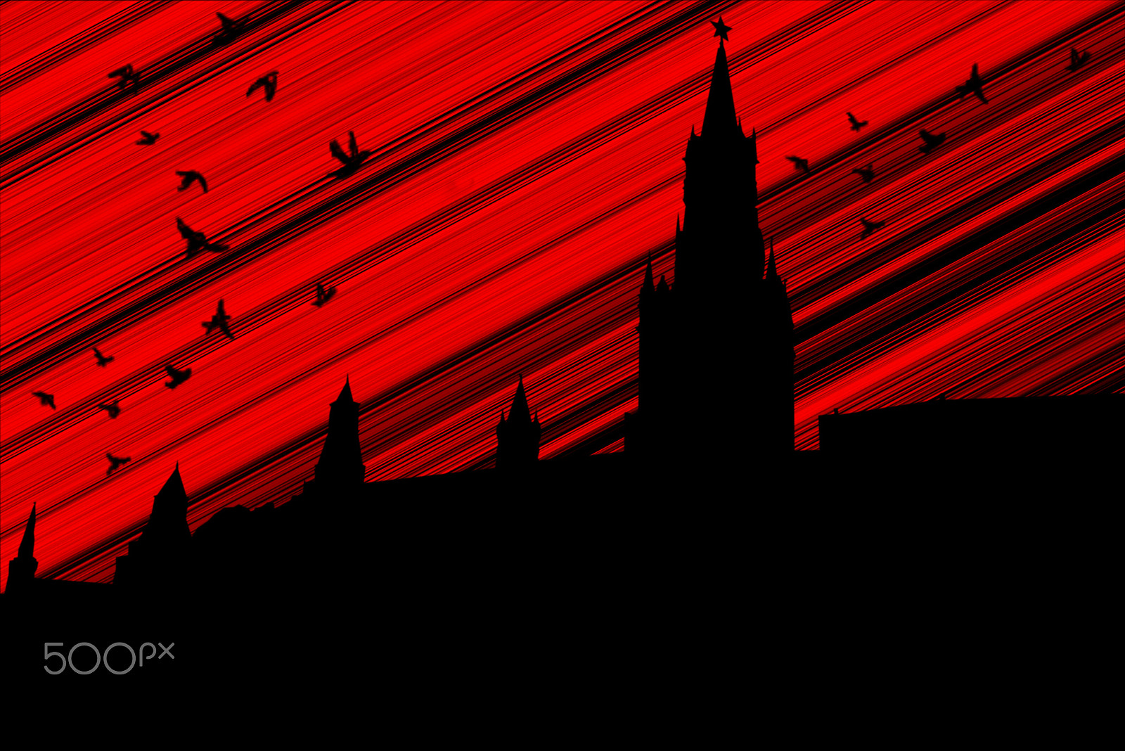 Canon EF 28-135mm F3.5-5.6 IS USM sample photo. Black birds over the kremlin photography