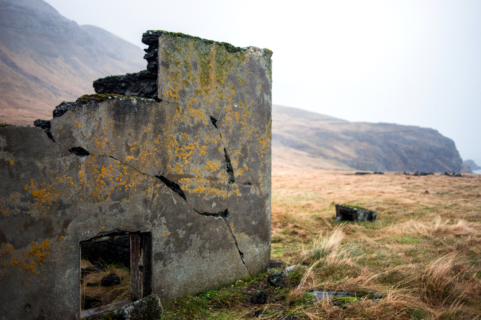 Nikon AF Nikkor 35mm F2D sample photo. Abandoned wwii bunker in iceland photography