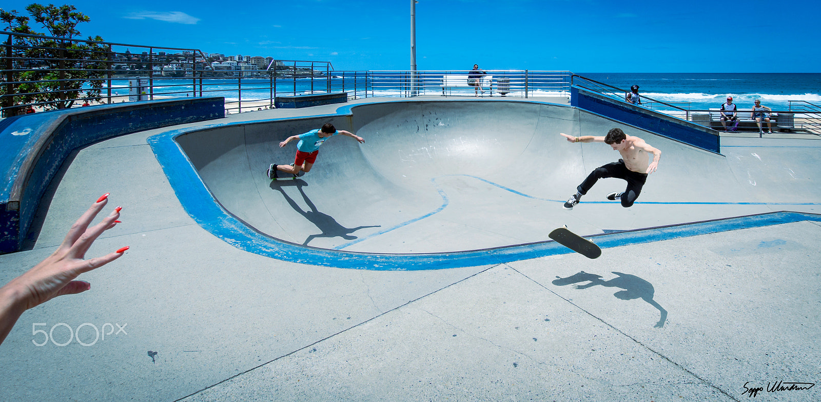 Nikon D7200 + Sigma 10-20mm F3.5 EX DC HSM sample photo. Bondi skaters photography