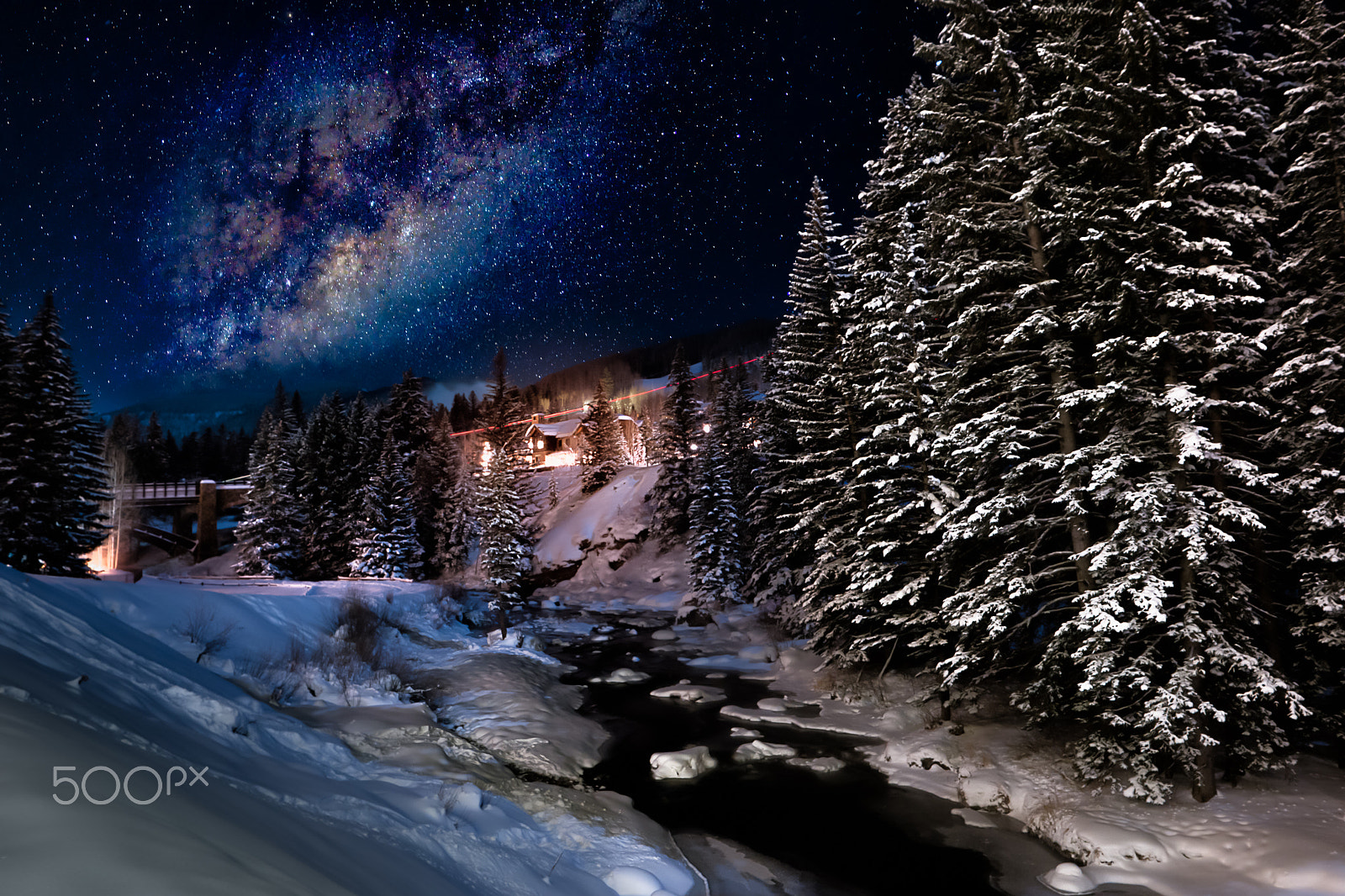 Samsung NX1 sample photo. Snow under the stars photography