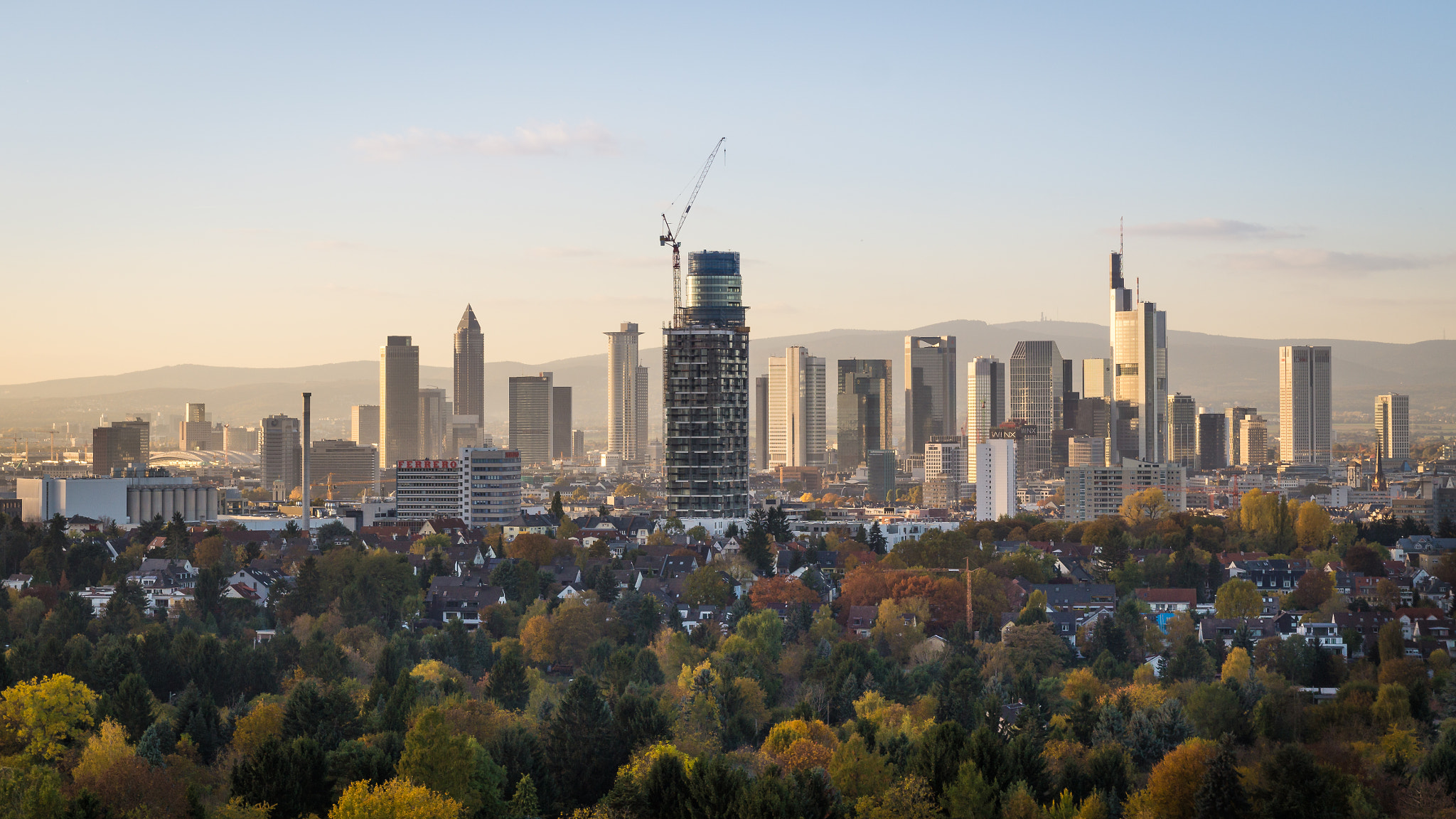 Sony SLT-A58 sample photo. Frankfurt skyline in autumn photography