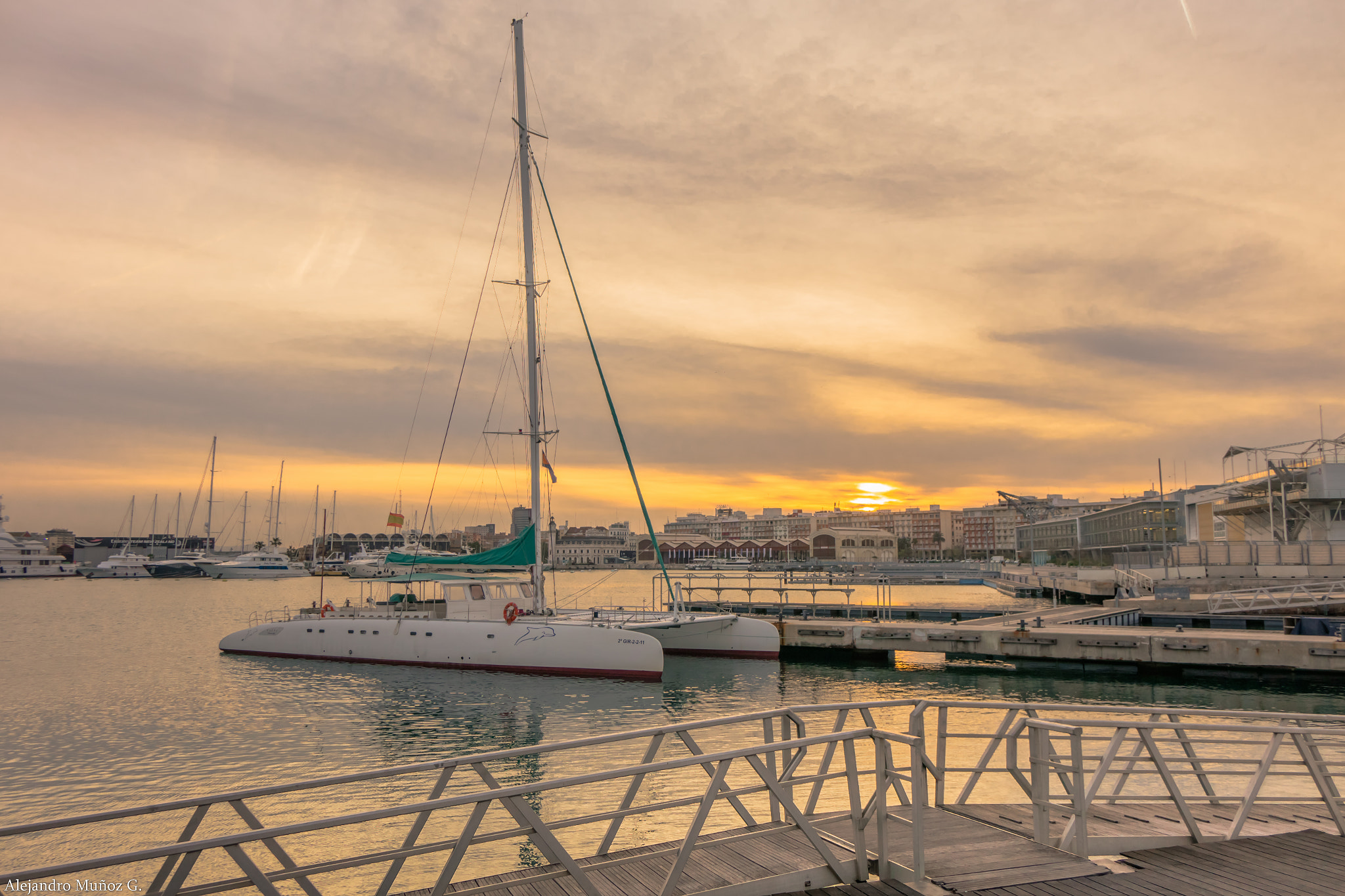 24-200mm F2.8 sample photo. Sunset at the port of valencia photography