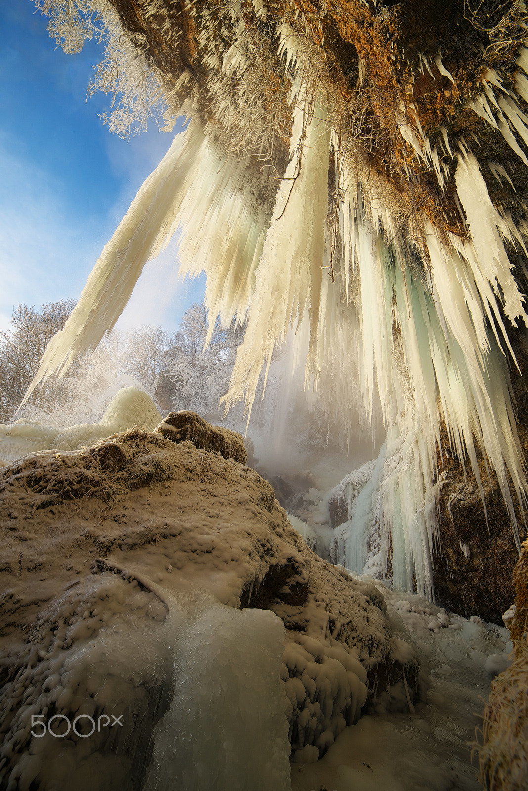 Nikon D750 sample photo. Frozen polska skakavica waterfall photography